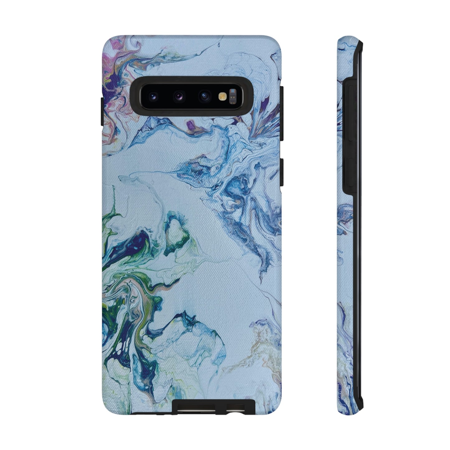 Whimsical Watercolor Marble Tough Phone Case for iPhone, Samsung Galaxy, and Google Pixel devices