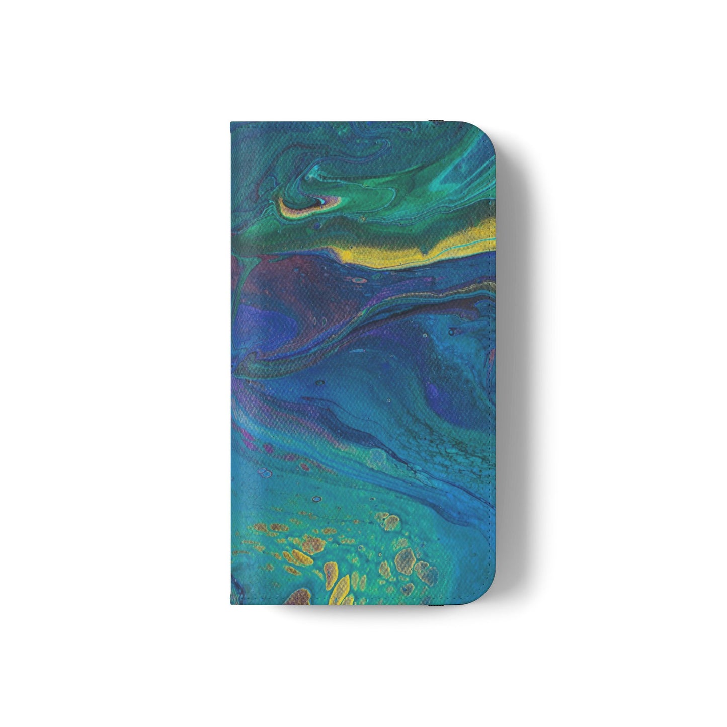 Peacock Swirls Flip Phone Case for iPhone 11 – 16 Pro, Samsung 21 – 22 Series