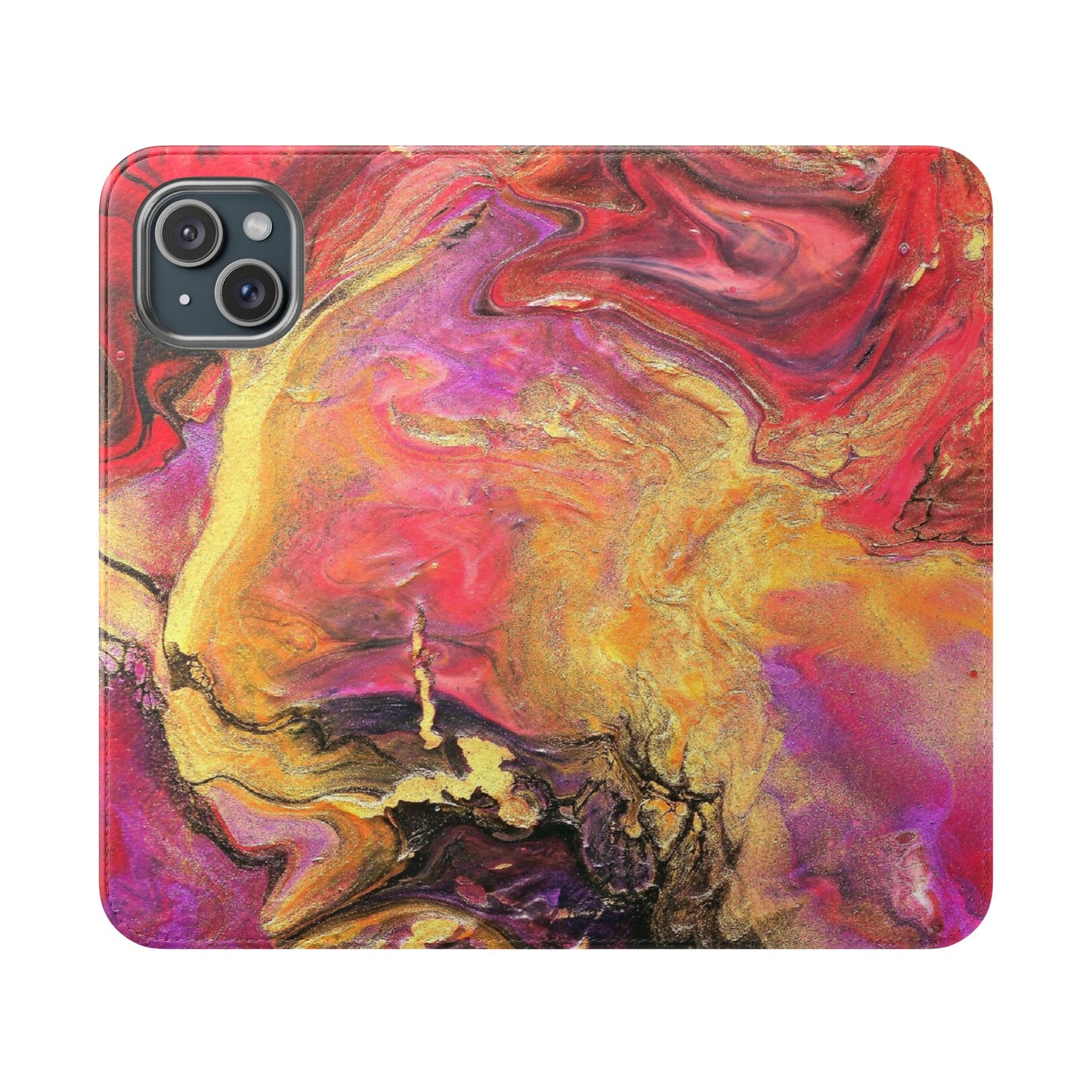 Flowing Royalty Flip Phone Case for iPhone 11 – 16 Pro, Samsung 21 – 22 Series