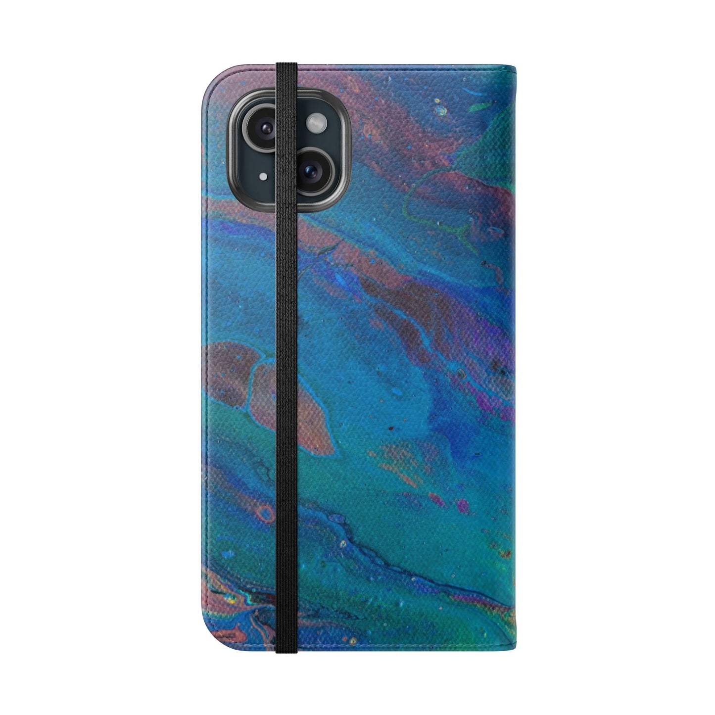 Peacock Swirls Flip Phone Case for iPhone 11 – 16 Pro, Samsung 21 – 22 Series