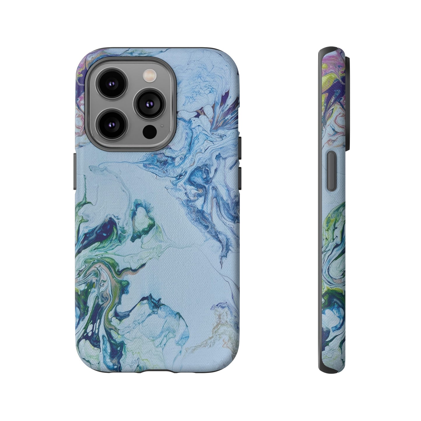 Whimsical Watercolor Marble Tough Phone Case for iPhone, Samsung Galaxy, and Google Pixel devices