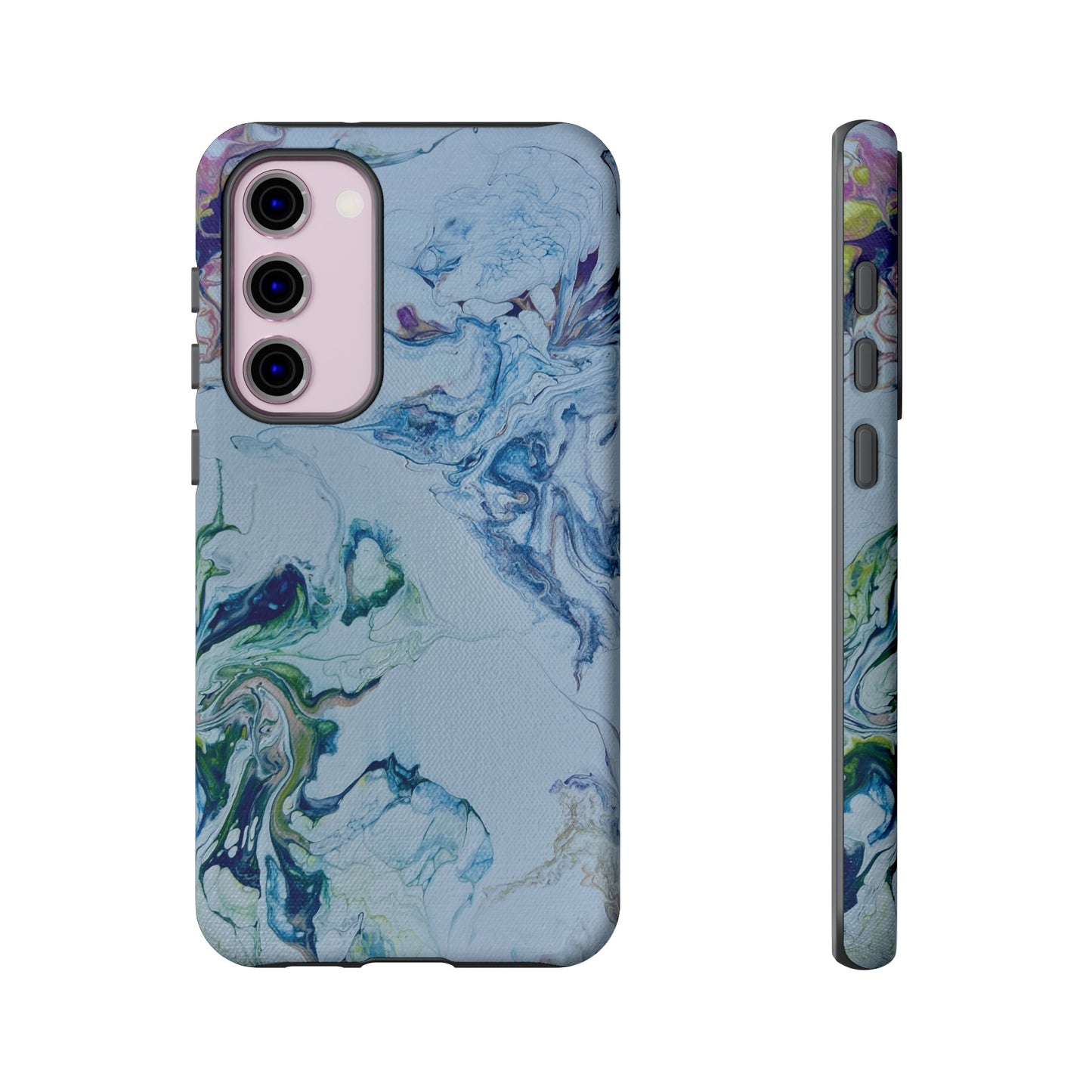 Whimsical Watercolor Marble Tough Phone Case for iPhone, Samsung Galaxy, and Google Pixel devices