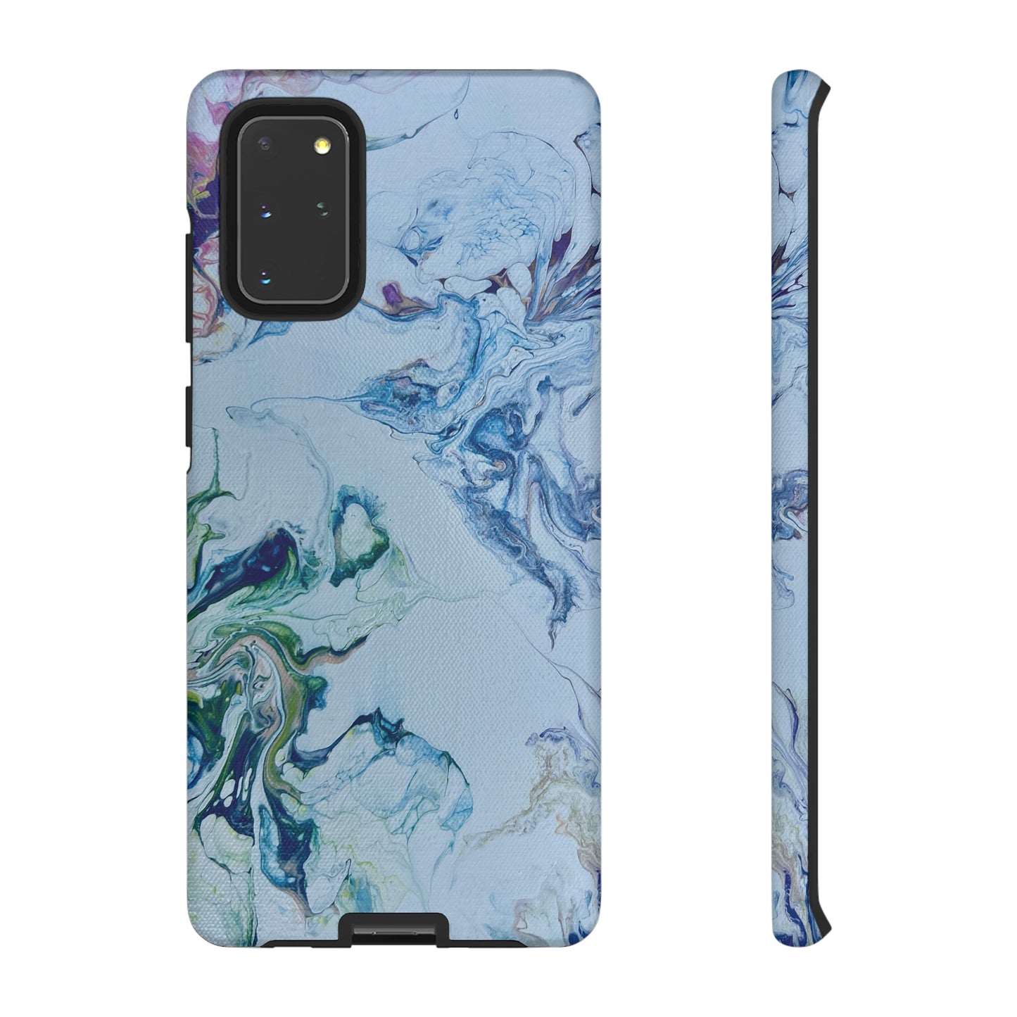 Whimsical Watercolor Marble Tough Phone Case for iPhone, Samsung Galaxy, and Google Pixel devices