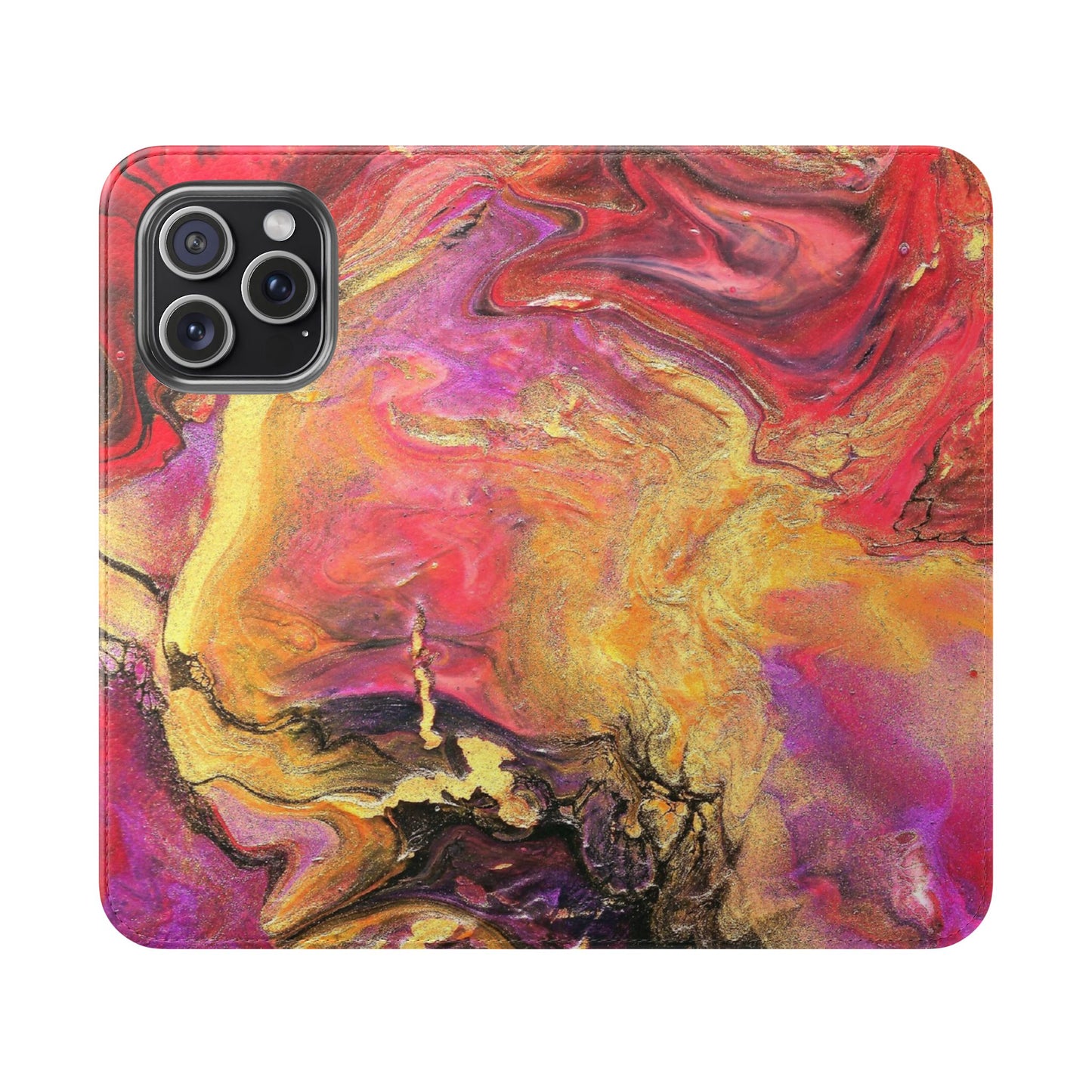 Flowing Royalty Flip Phone Case for iPhone 11 – 16 Pro, Samsung 21 – 22 Series