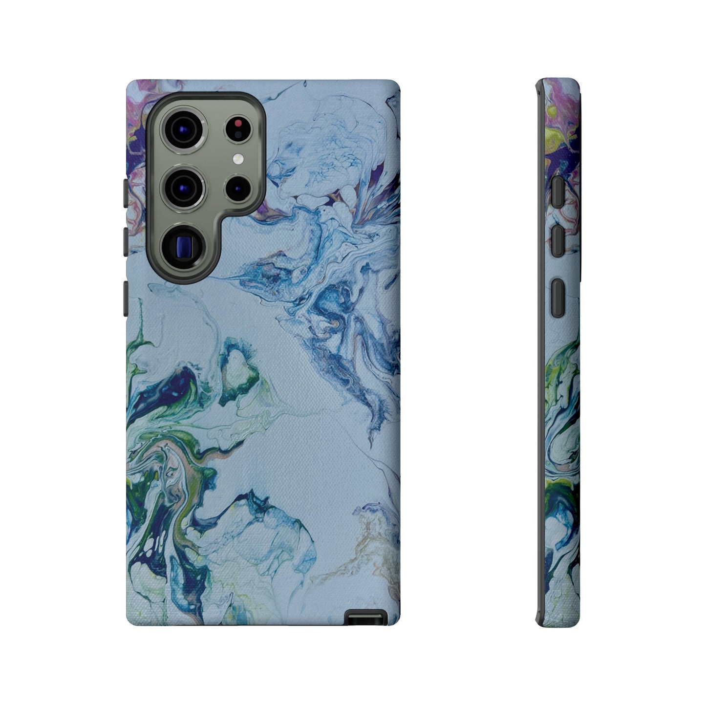 Whimsical Watercolor Marble Tough Phone Case for iPhone, Samsung Galaxy, and Google Pixel devices
