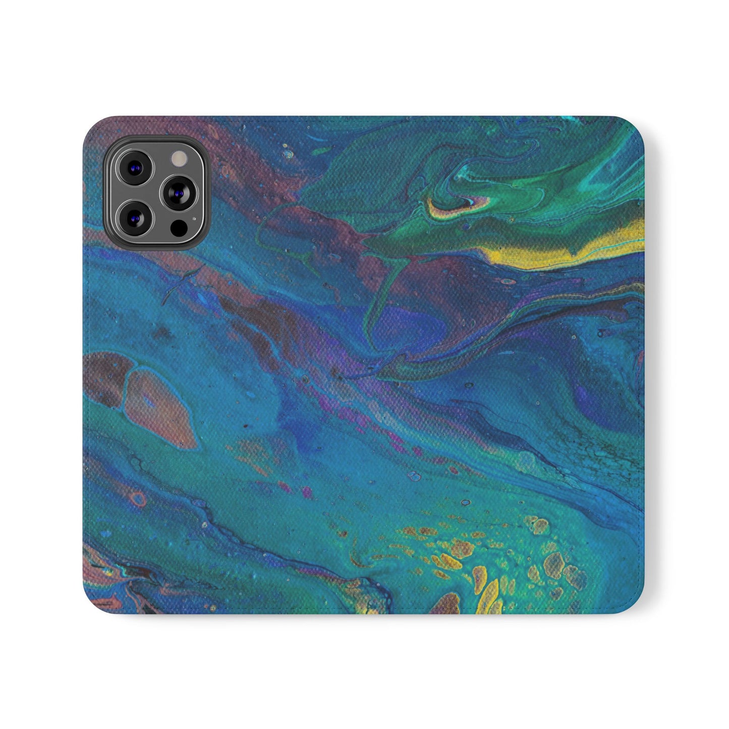 Peacock Swirls Flip Phone Case for iPhone 11 – 16 Pro, Samsung 21 – 22 Series