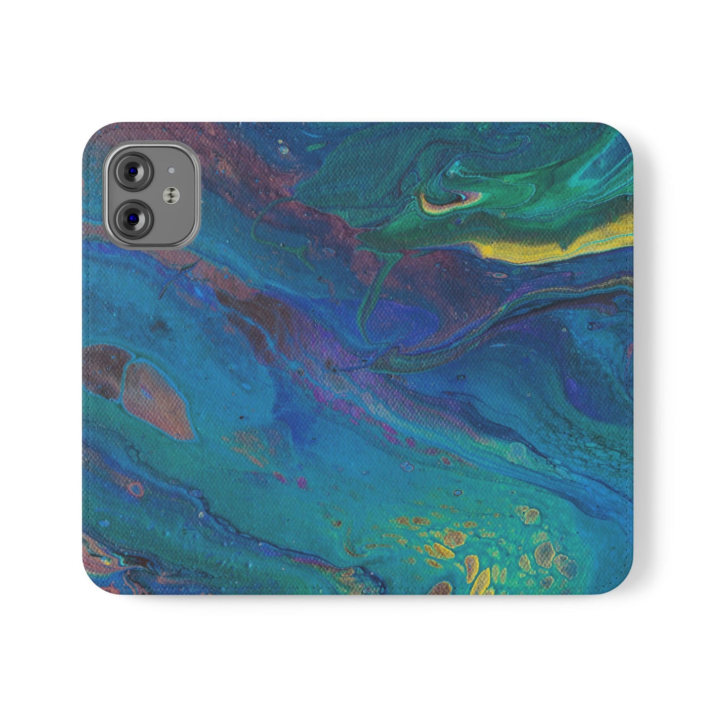 Peacock Swirls Flip Phone Case for iPhone 11 – 16 Pro, Samsung 21 – 22 Series
