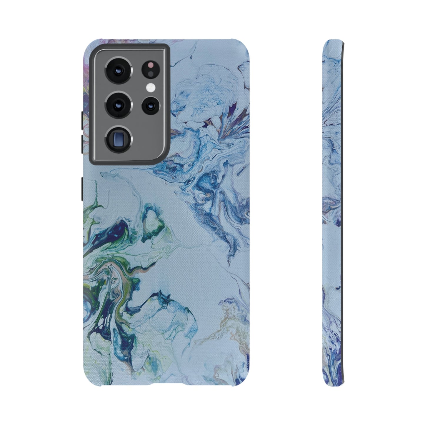 Whimsical Watercolor Marble Tough Phone Case for iPhone, Samsung Galaxy, and Google Pixel devices