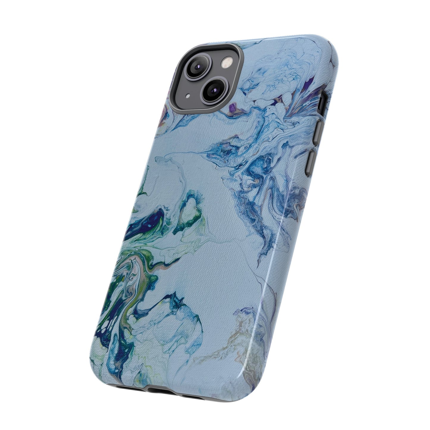 Whimsical Watercolor Marble Tough Phone Case for iPhone, Samsung Galaxy, and Google Pixel devices