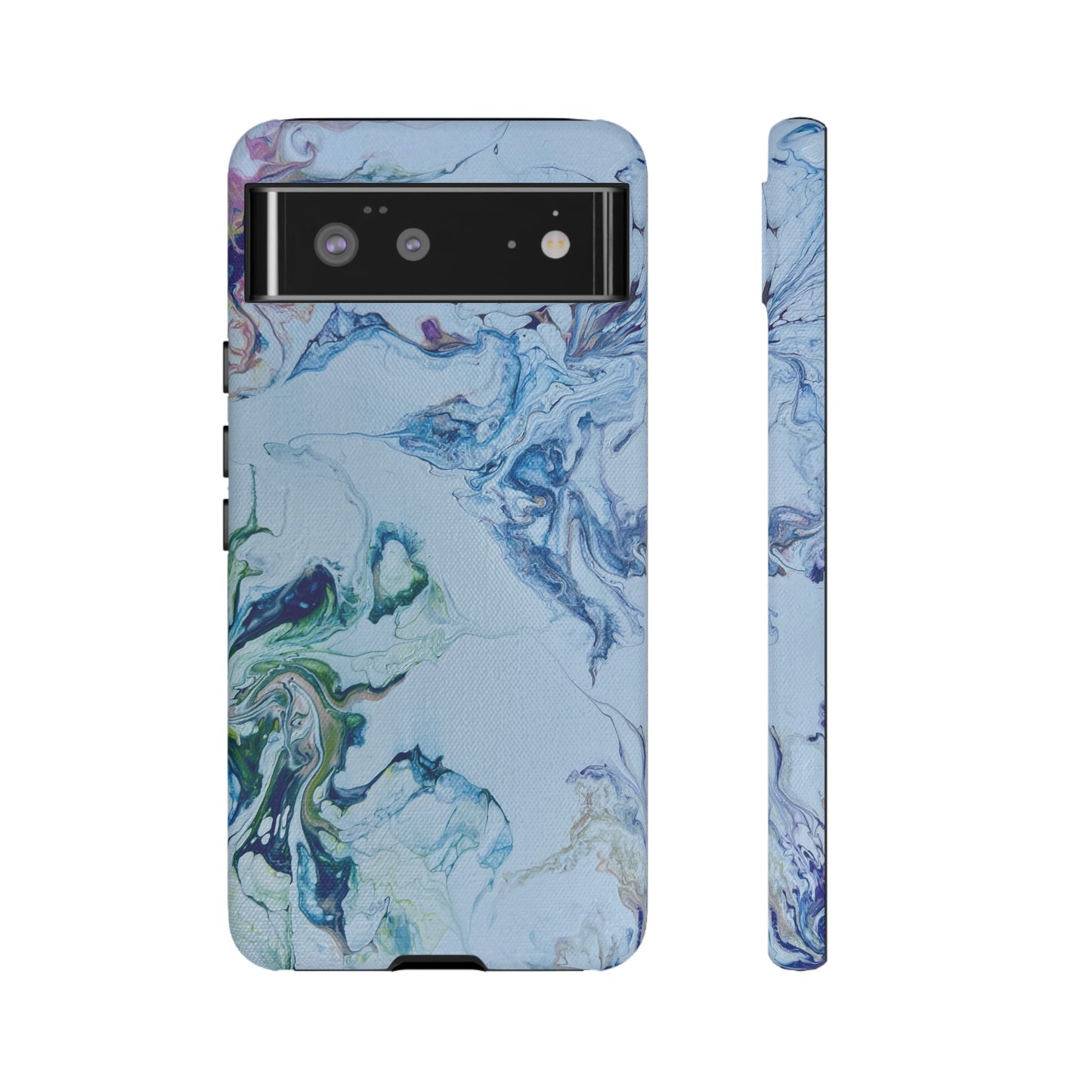 Whimsical Watercolor Marble Tough Phone Case for iPhone, Samsung Galaxy, and Google Pixel devices