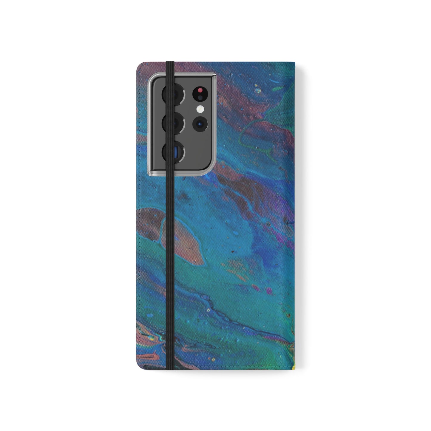 Peacock Swirls Flip Phone Case for iPhone 11 – 16 Pro, Samsung 21 – 22 Series