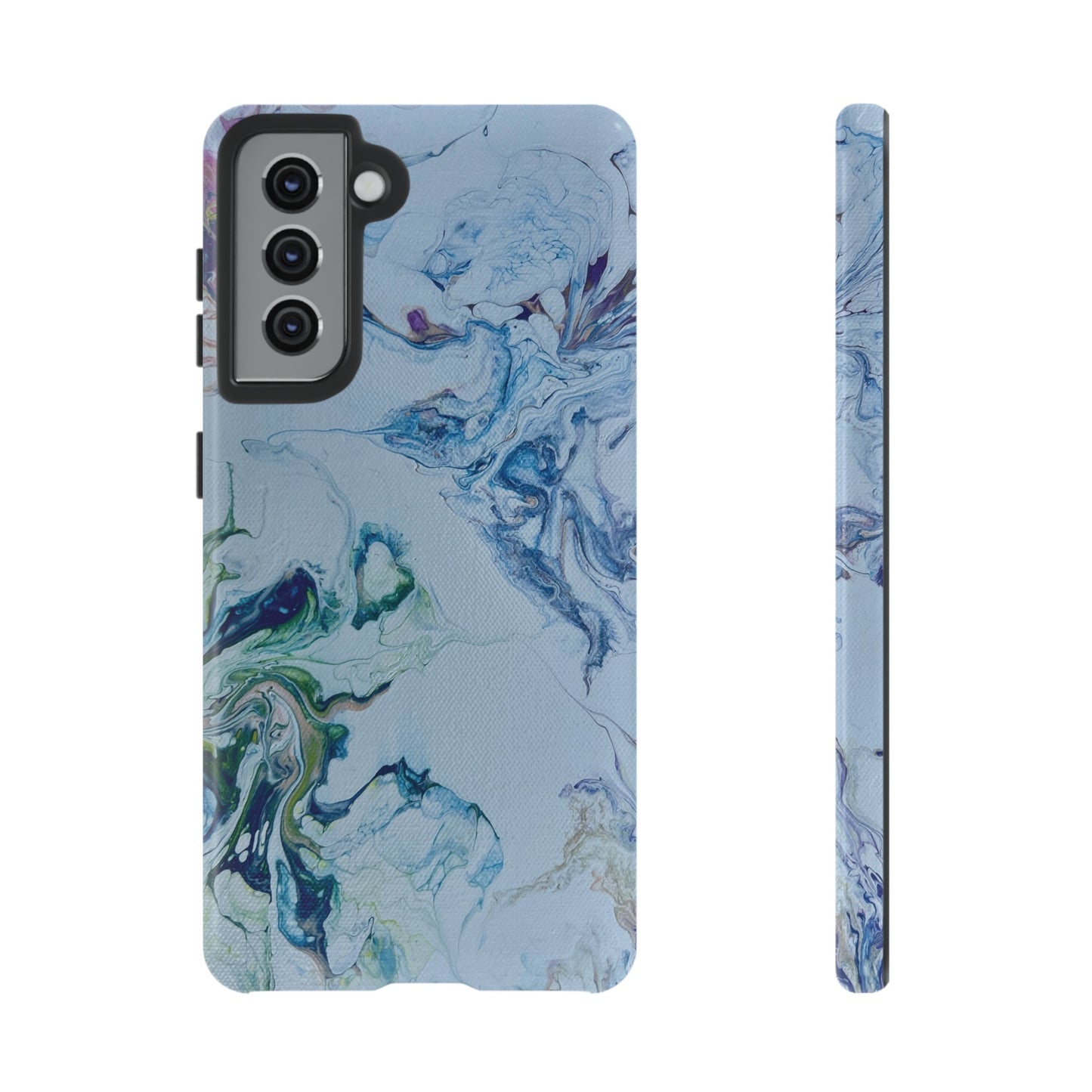 Whimsical Watercolor Marble Tough Phone Case for iPhone, Samsung Galaxy, and Google Pixel devices
