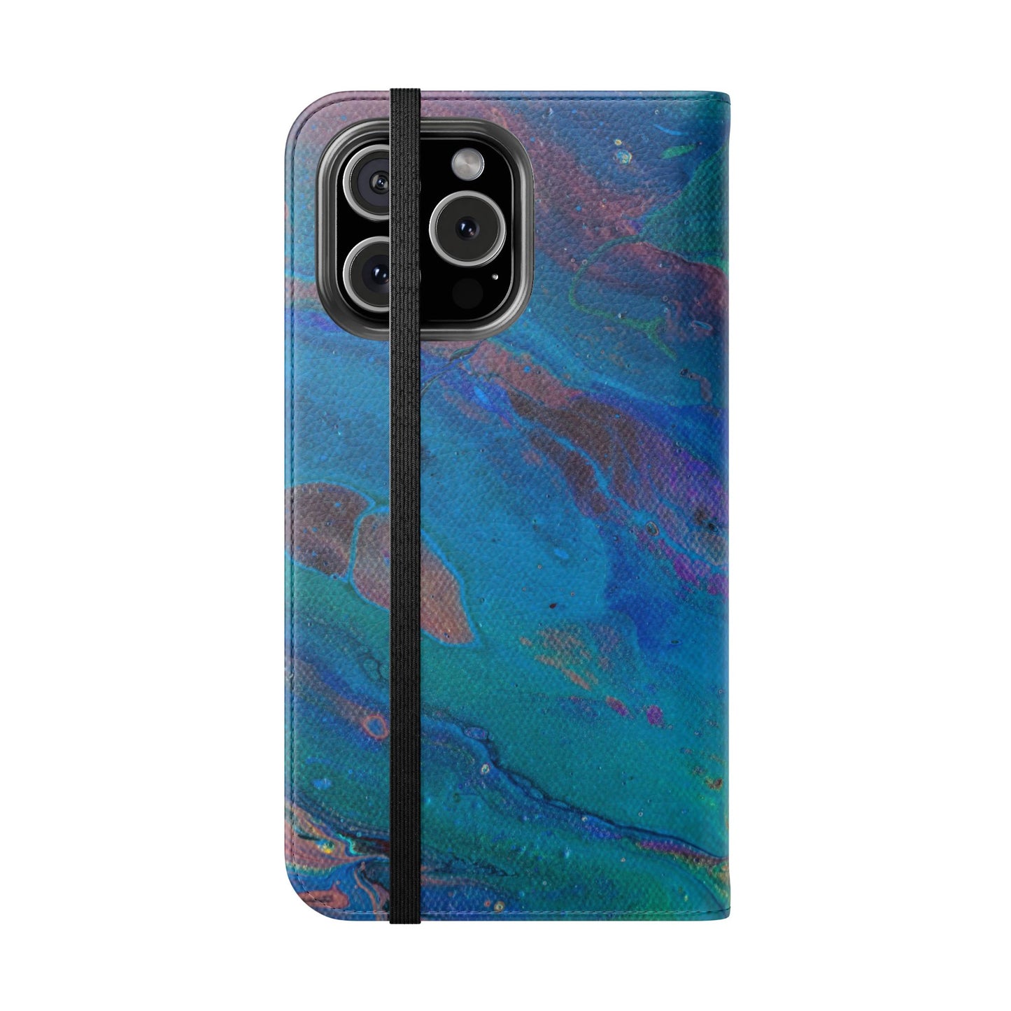 Peacock Swirls Flip Phone Case for iPhone 11 – 16 Pro, Samsung 21 – 22 Series