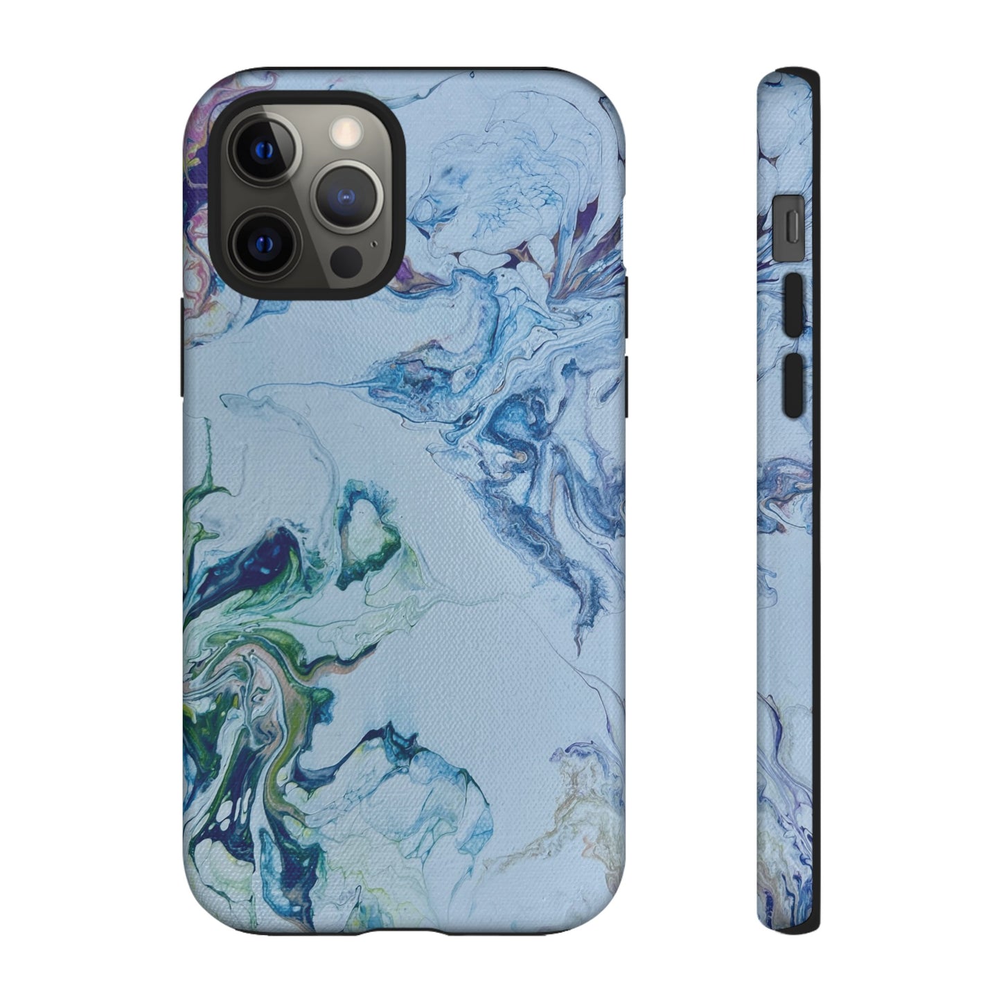 Whimsical Watercolor Marble Tough Phone Case for iPhone, Samsung Galaxy, and Google Pixel devices