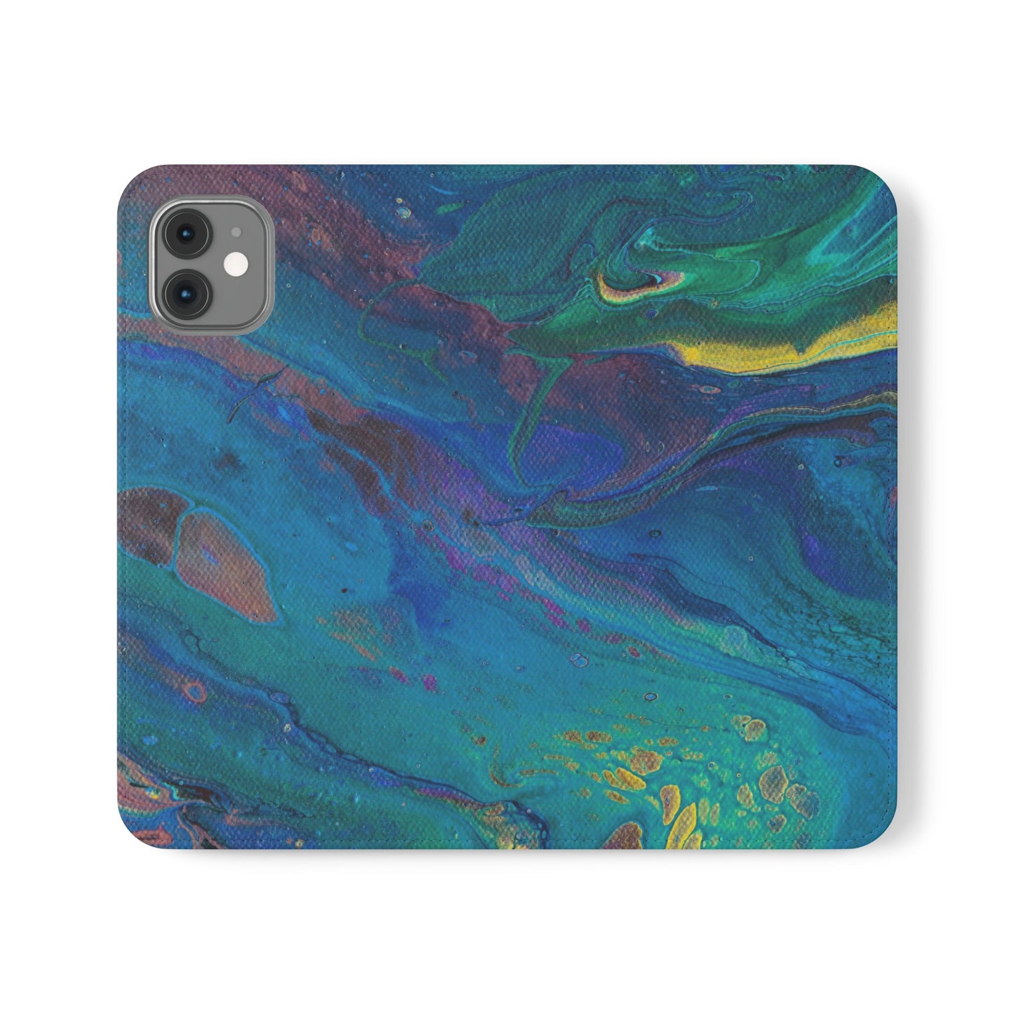 Peacock Swirls Flip Phone Case for iPhone 11 – 16 Pro, Samsung 21 – 22 Series