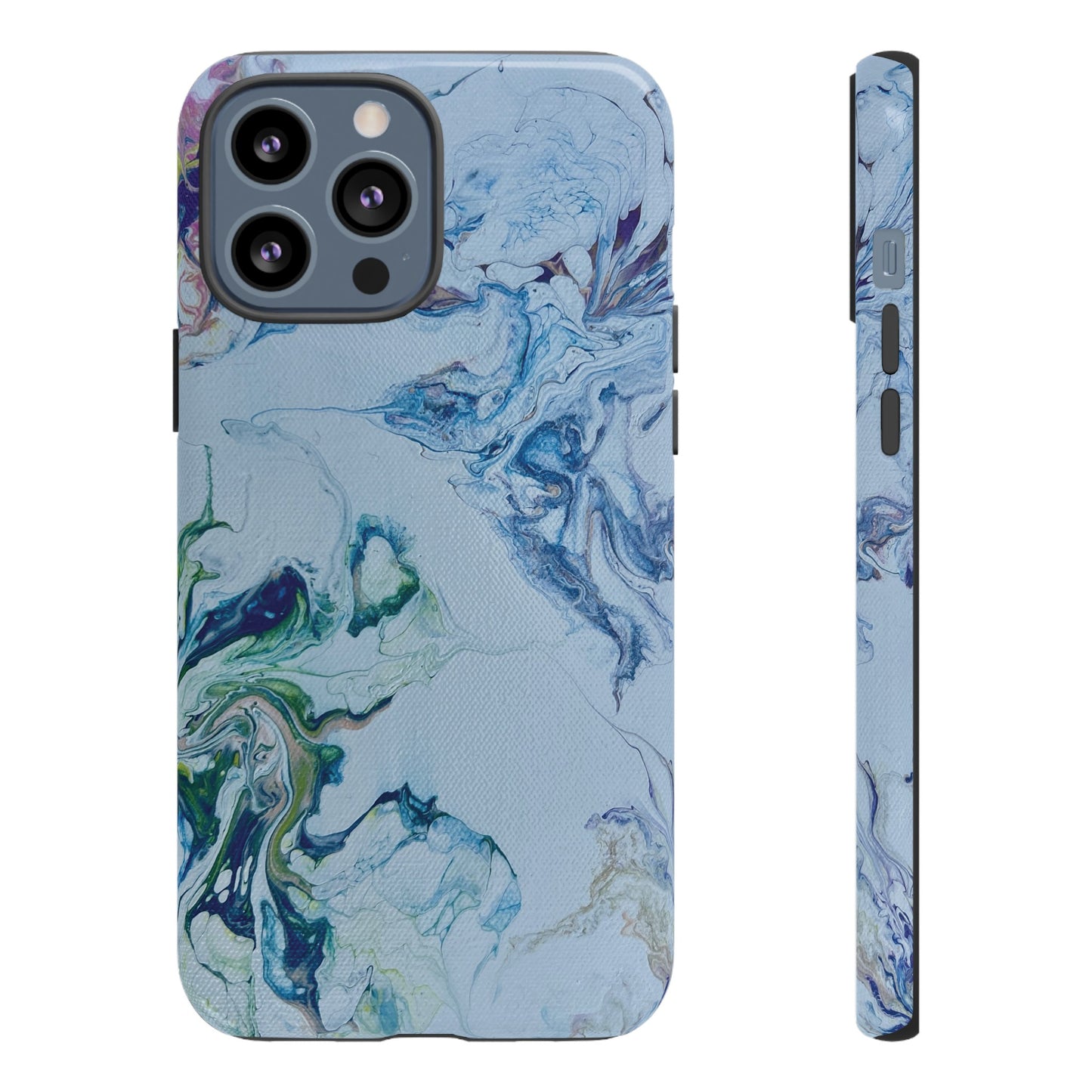 Whimsical Watercolor Marble Tough Phone Case for iPhone, Samsung Galaxy, and Google Pixel devices