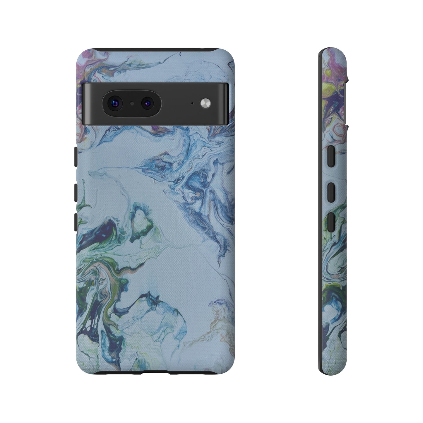 Whimsical Watercolor Marble Tough Phone Case for iPhone, Samsung Galaxy, and Google Pixel devices