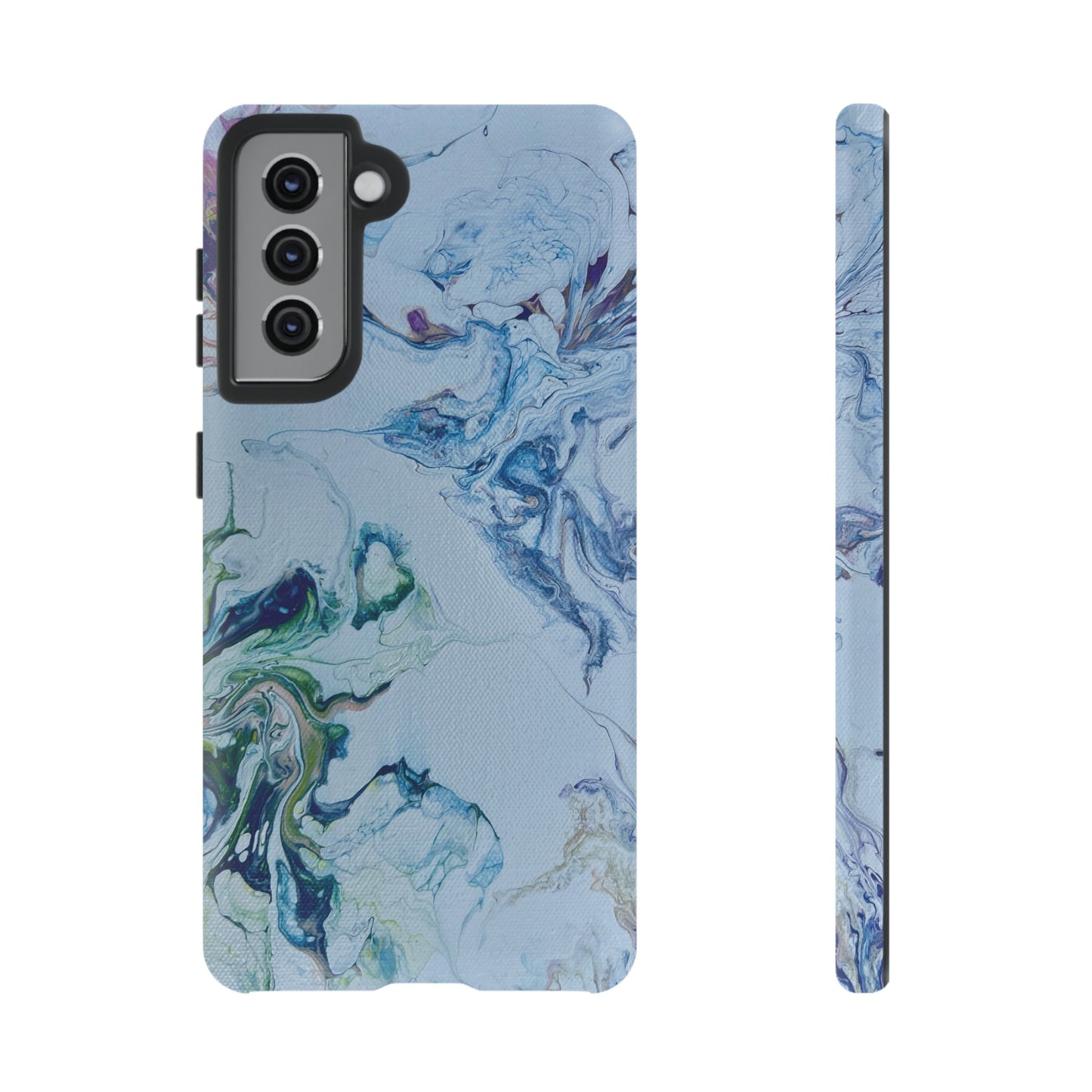 Whimsical Watercolor Marble Tough Phone Case for iPhone, Samsung Galaxy, and Google Pixel devices