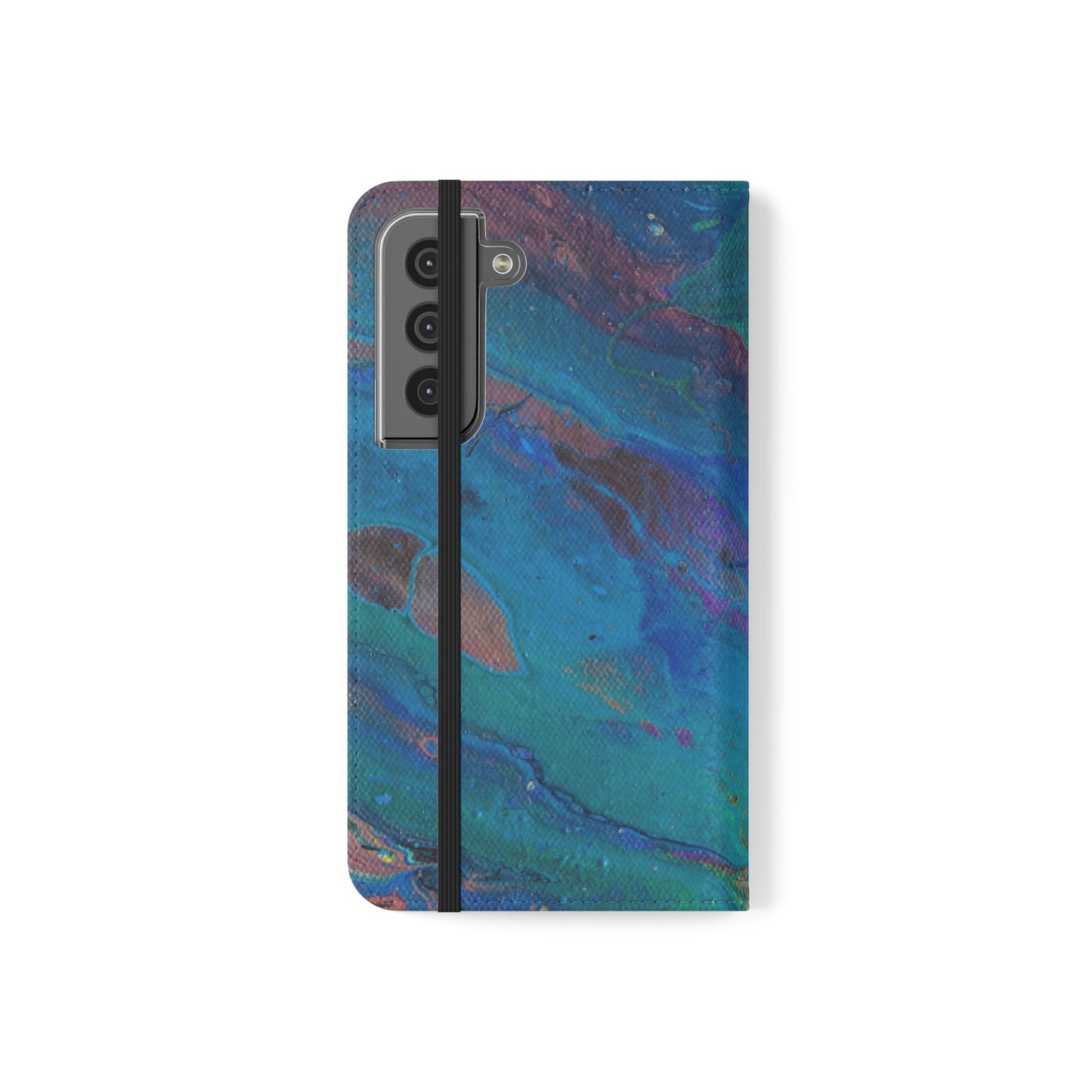 Peacock Swirls Flip Phone Case for iPhone 11 – 16 Pro, Samsung 21 – 22 Series