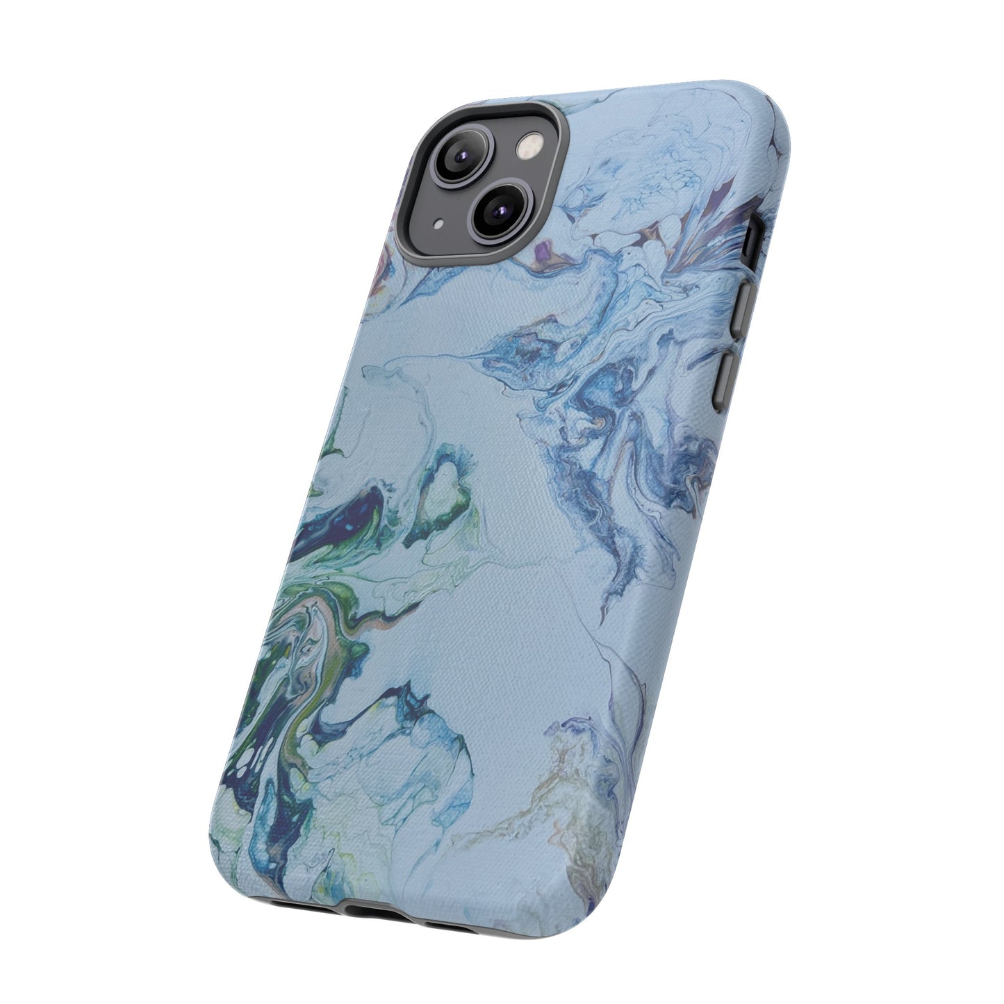 Whimsical Watercolor Marble Tough Phone Case for iPhone, Samsung Galaxy, and Google Pixel devices