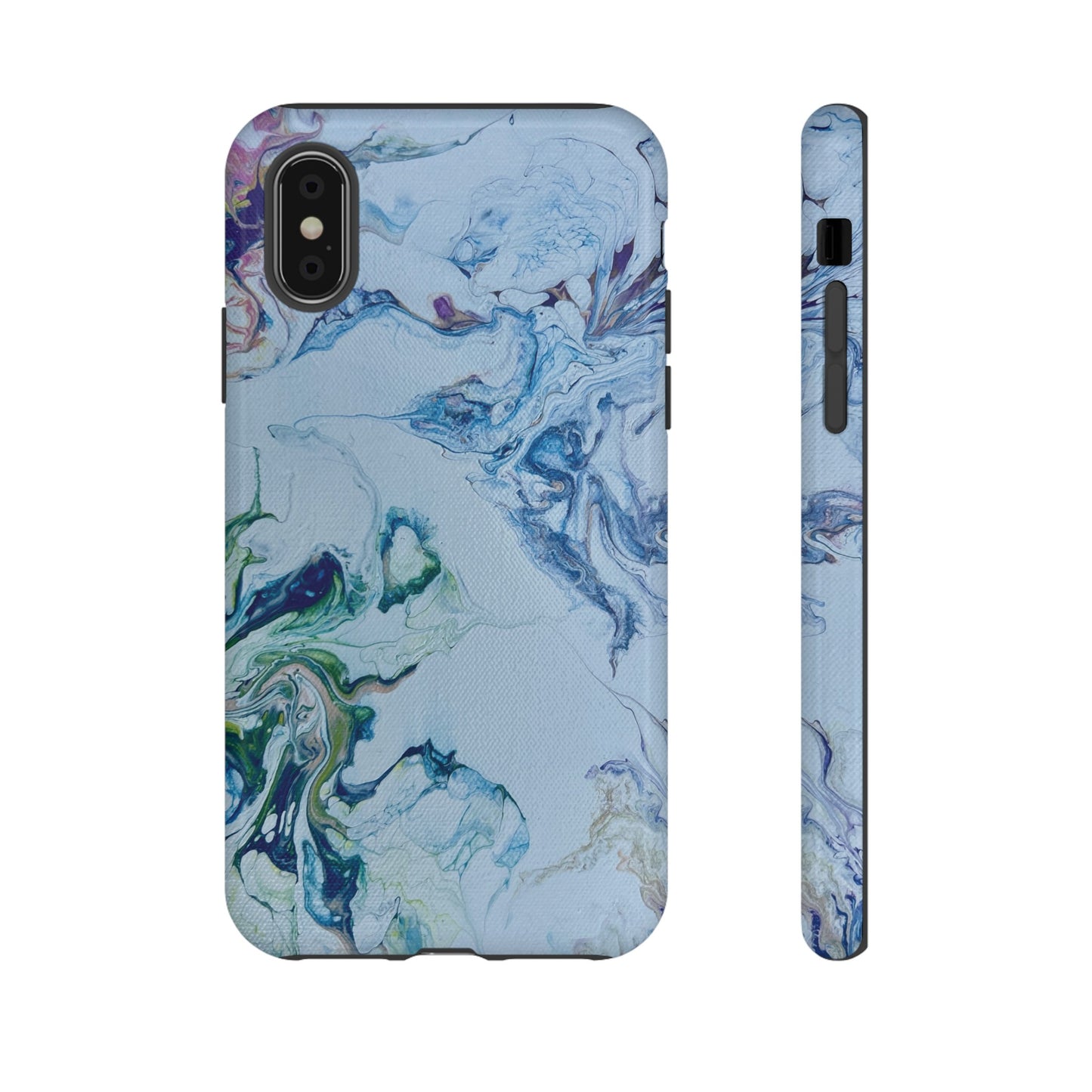 Whimsical Watercolor Marble Tough Phone Case for iPhone, Samsung Galaxy, and Google Pixel devices