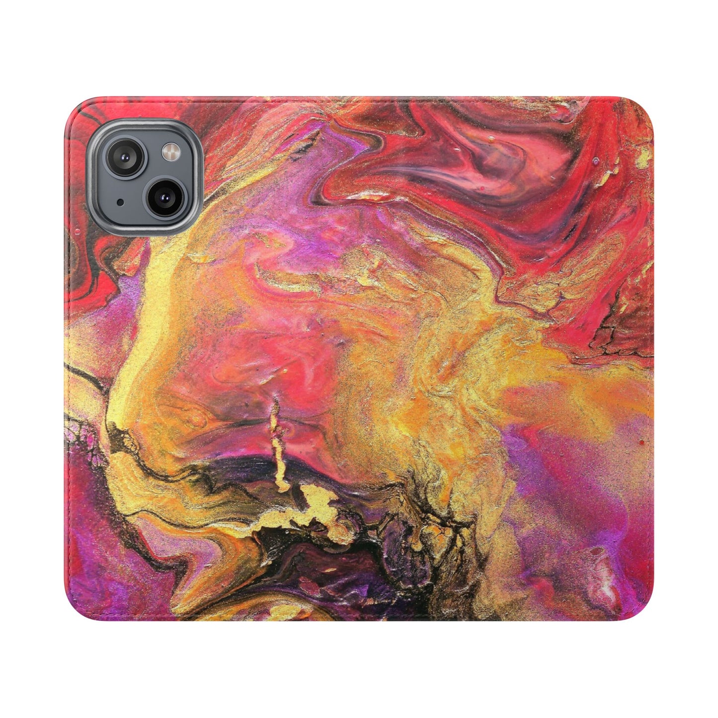 Flowing Royalty Flip Phone Case for iPhone 11 – 16 Pro, Samsung 21 – 22 Series