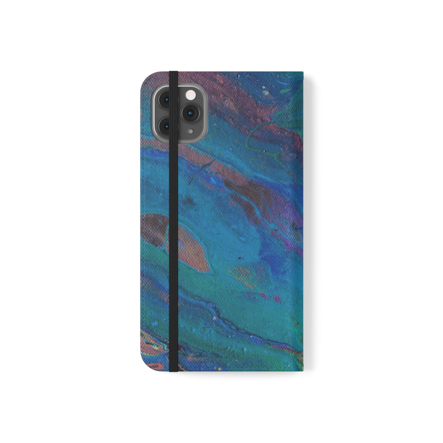 Peacock Swirls Flip Phone Case for iPhone 11 – 16 Pro, Samsung 21 – 22 Series