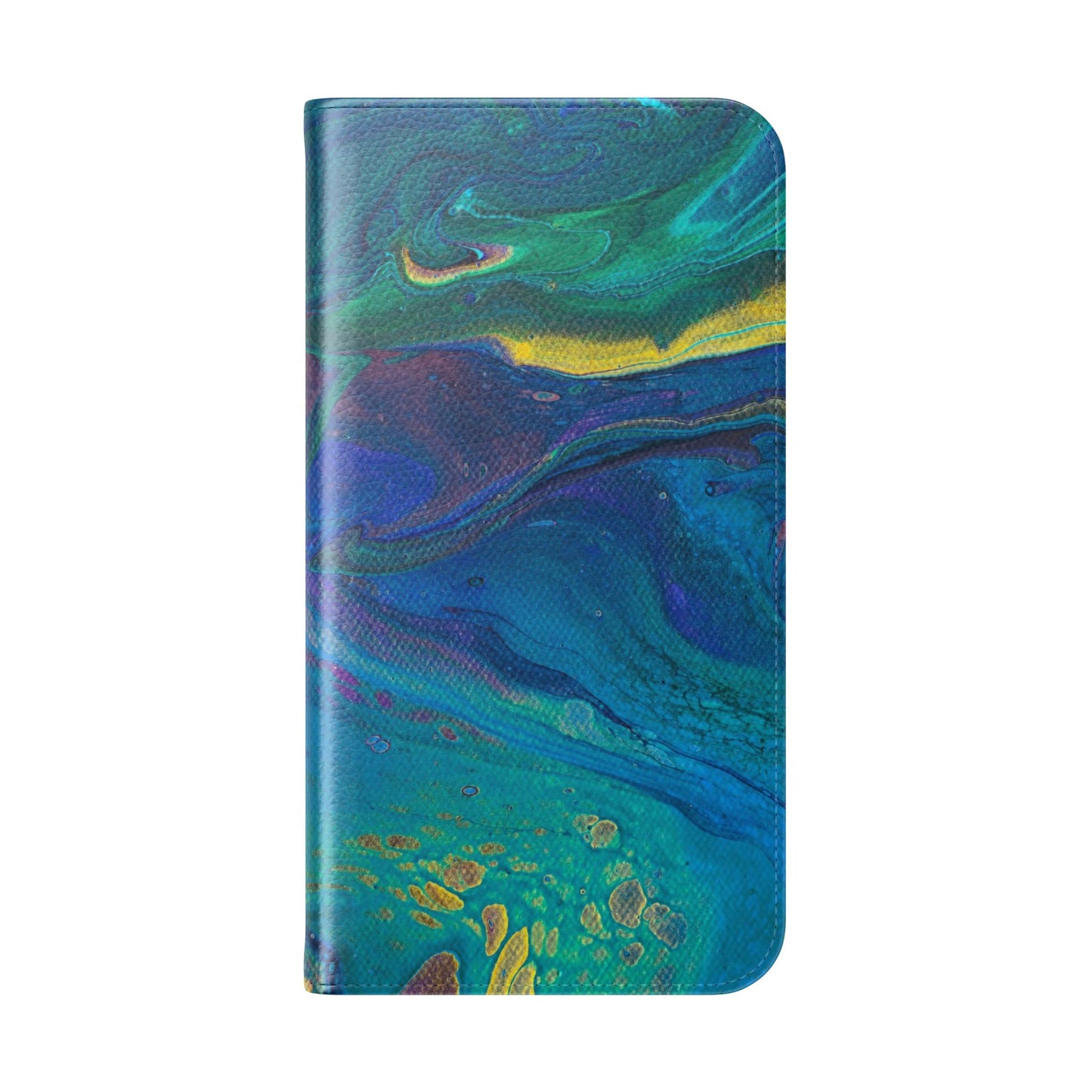 Peacock Swirls Flip Phone Case for iPhone 11 – 16 Pro, Samsung 21 – 22 Series
