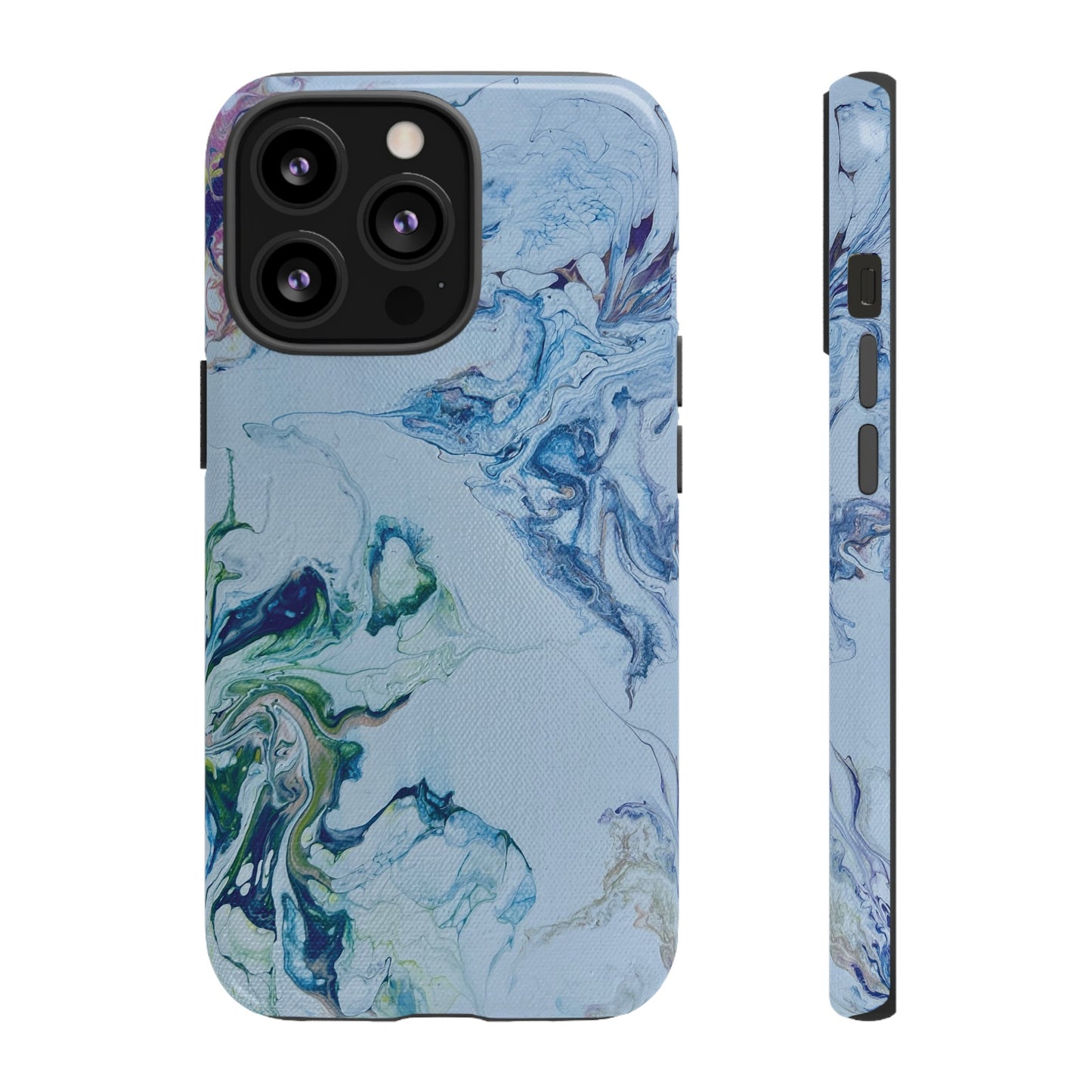 Whimsical Watercolor Marble Tough Phone Case for iPhone, Samsung Galaxy, and Google Pixel devices