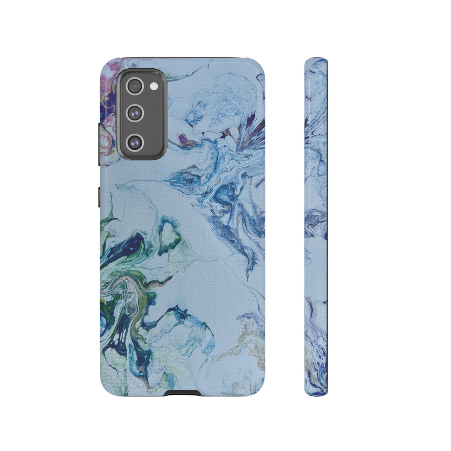 Whimsical Watercolor Marble Tough Phone Case for iPhone, Samsung Galaxy, and Google Pixel devices