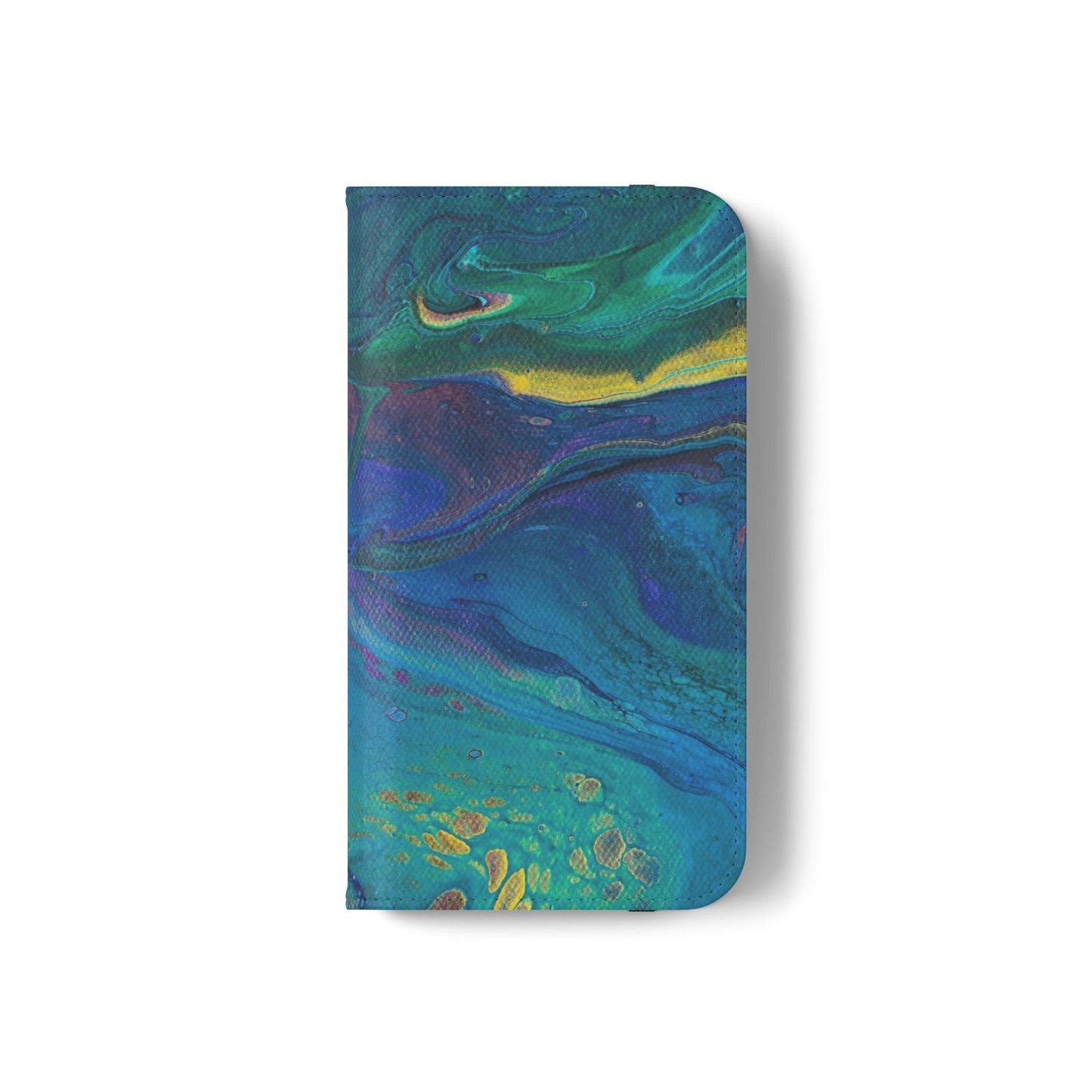 Peacock Swirls Flip Phone Case for iPhone 11 – 16 Pro, Samsung 21 – 22 Series