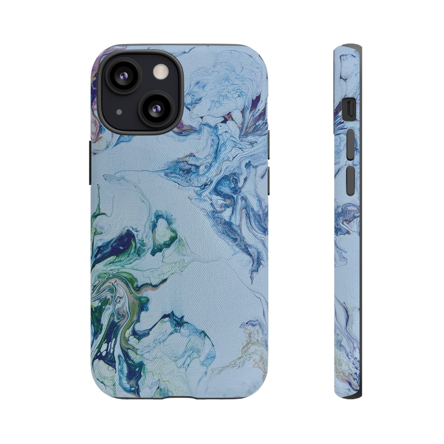Whimsical Watercolor Marble Tough Phone Case for iPhone, Samsung Galaxy, and Google Pixel devices