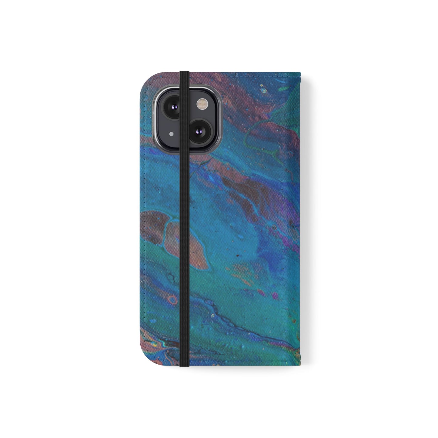 Peacock Swirls Flip Phone Case for iPhone 11 – 16 Pro, Samsung 21 – 22 Series