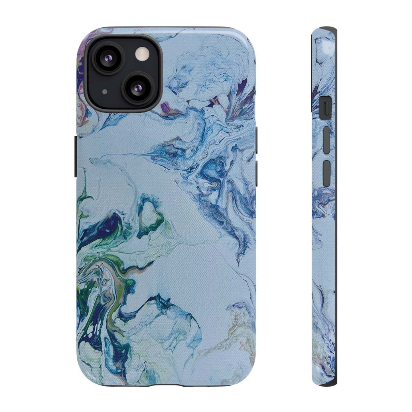 Whimsical Watercolor Marble Tough Phone Case for iPhone, Samsung Galaxy, and Google Pixel devices
