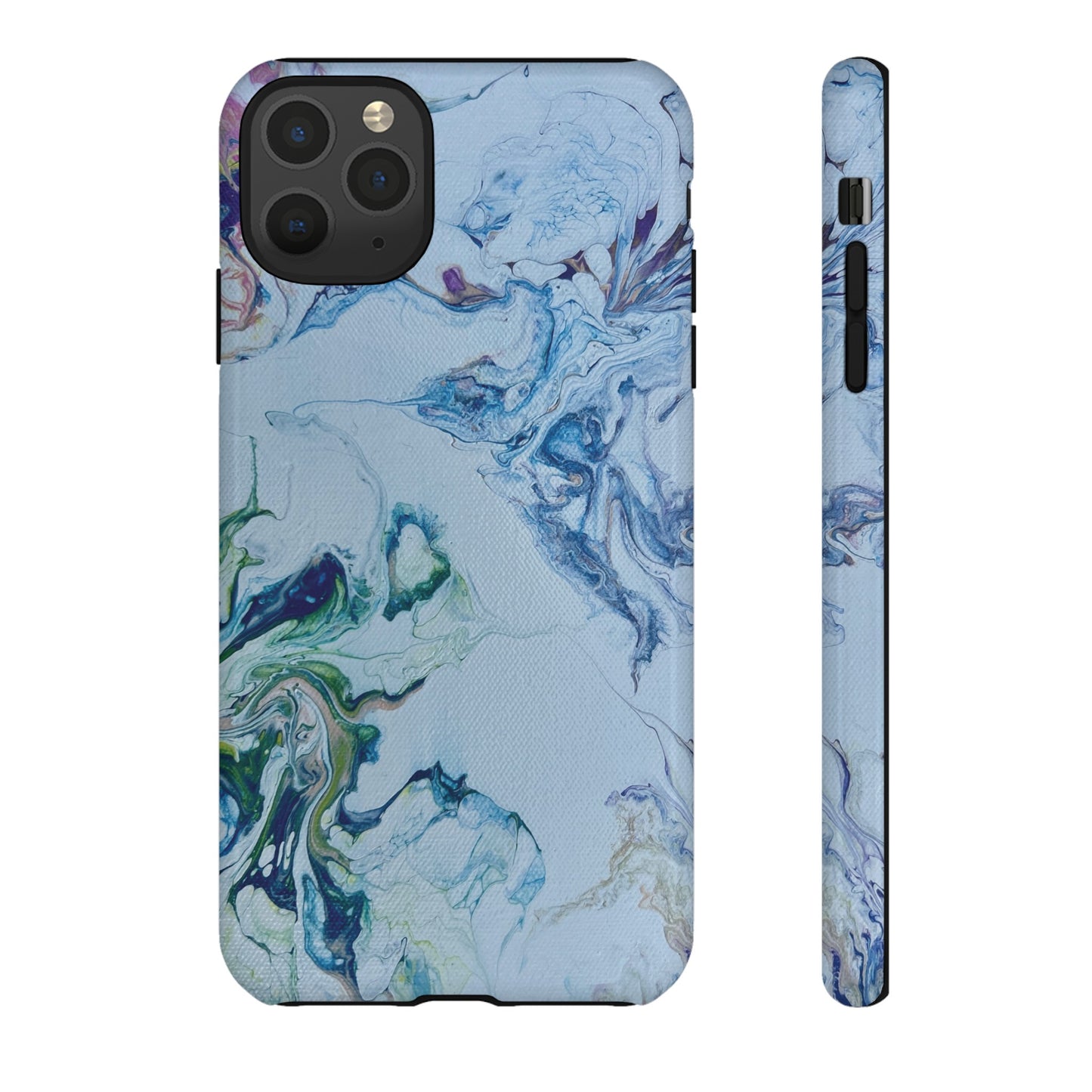 Whimsical Watercolor Marble Tough Phone Case for iPhone, Samsung Galaxy, and Google Pixel devices