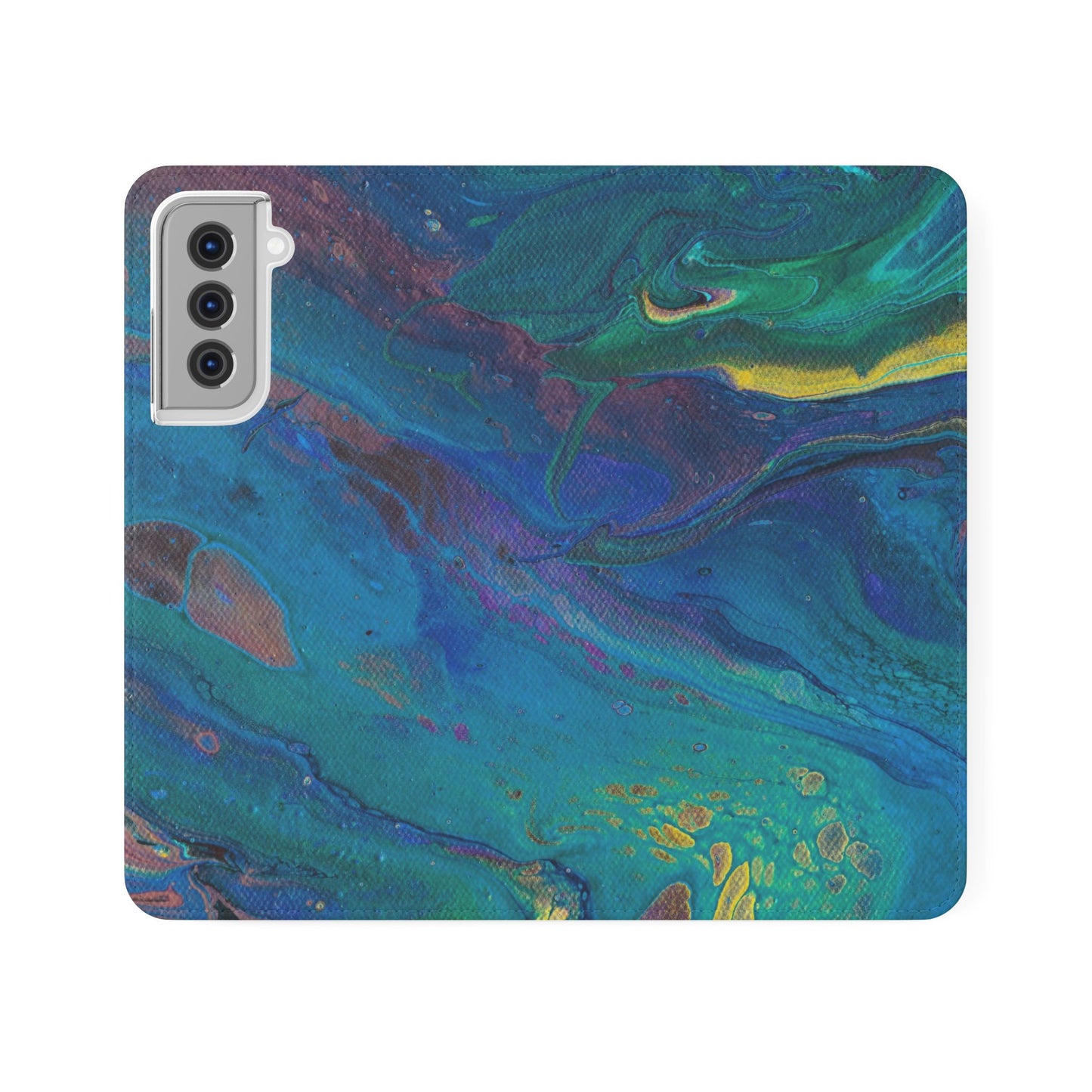 Peacock Swirls Flip Phone Case for iPhone 11 – 16 Pro, Samsung 21 – 22 Series