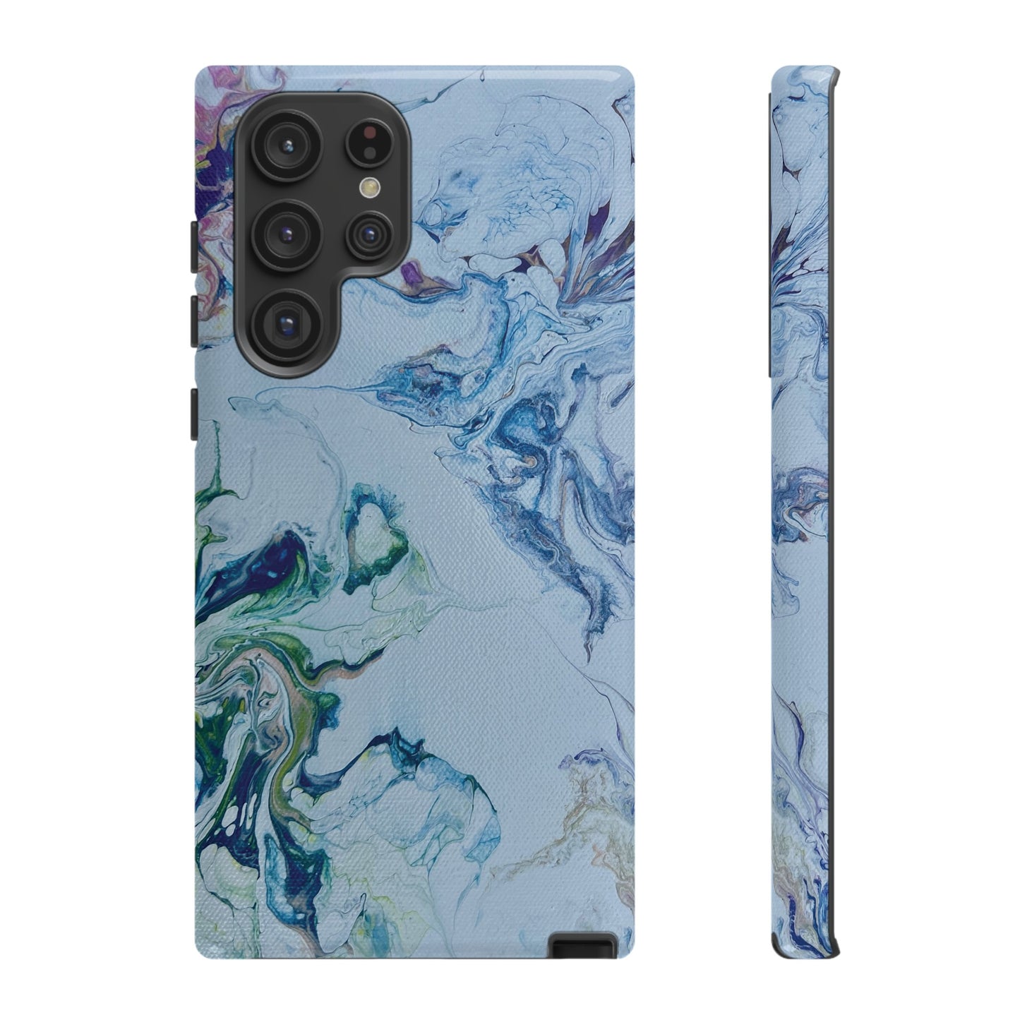 Whimsical Watercolor Marble Tough Phone Case for iPhone, Samsung Galaxy, and Google Pixel devices