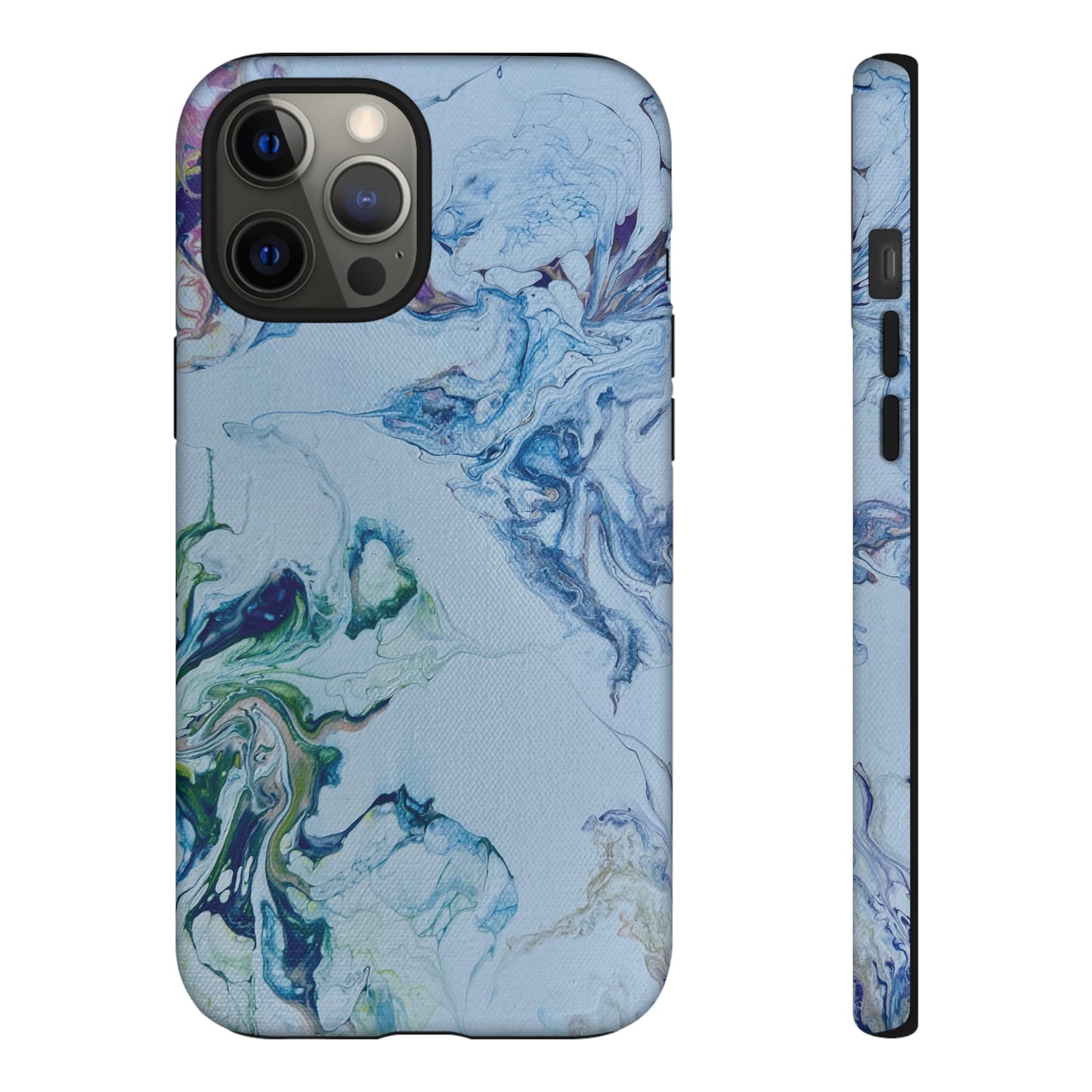 Whimsical Watercolor Marble Tough Phone Case for iPhone, Samsung Galaxy, and Google Pixel devices