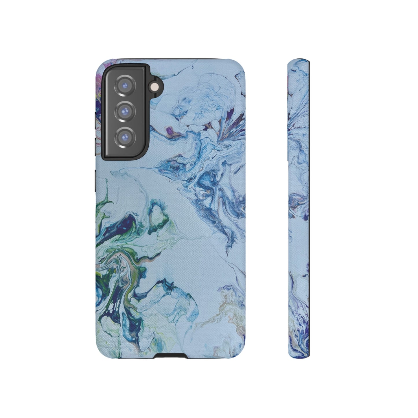 Whimsical Watercolor Marble Tough Phone Case for iPhone, Samsung Galaxy, and Google Pixel devices