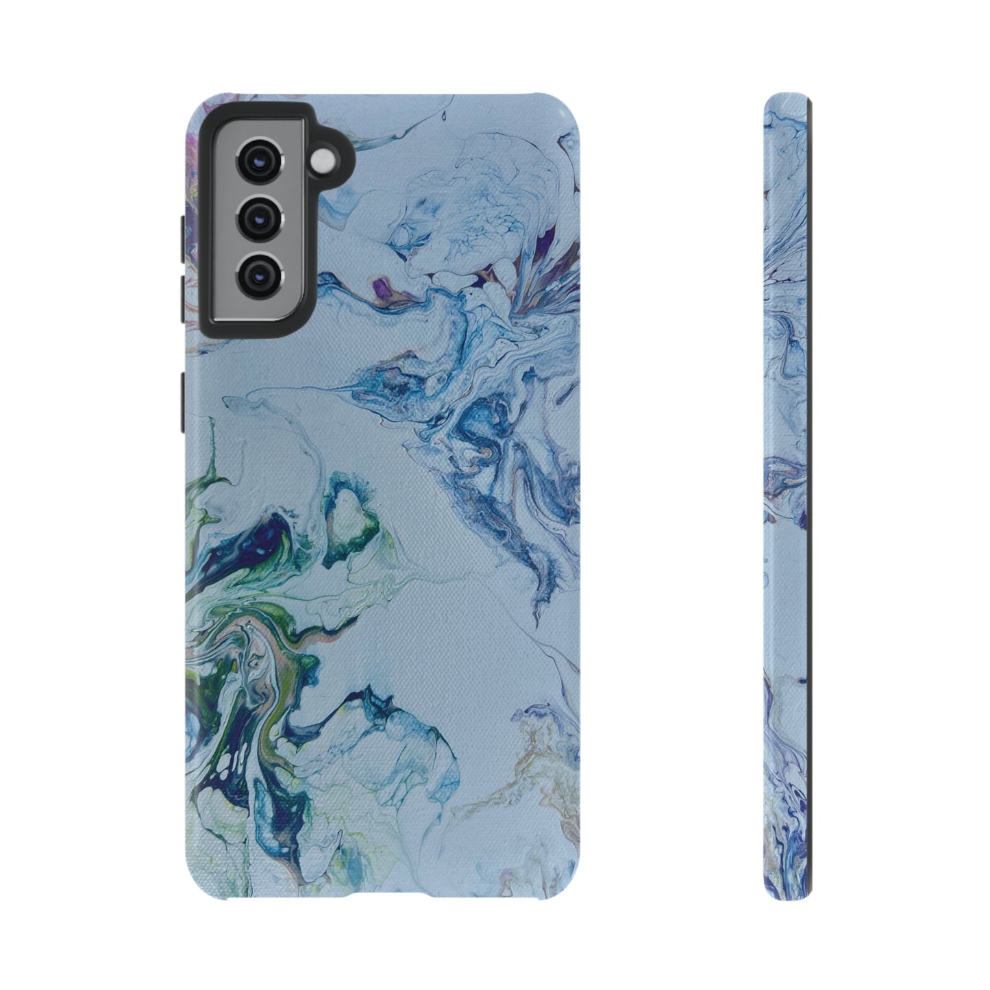 Whimsical Watercolor Marble Tough Phone Case for iPhone, Samsung Galaxy, and Google Pixel devices