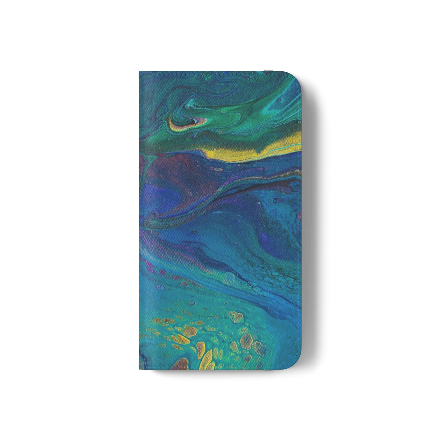 Peacock Swirls Flip Phone Case for iPhone 11 – 16 Pro, Samsung 21 – 22 Series