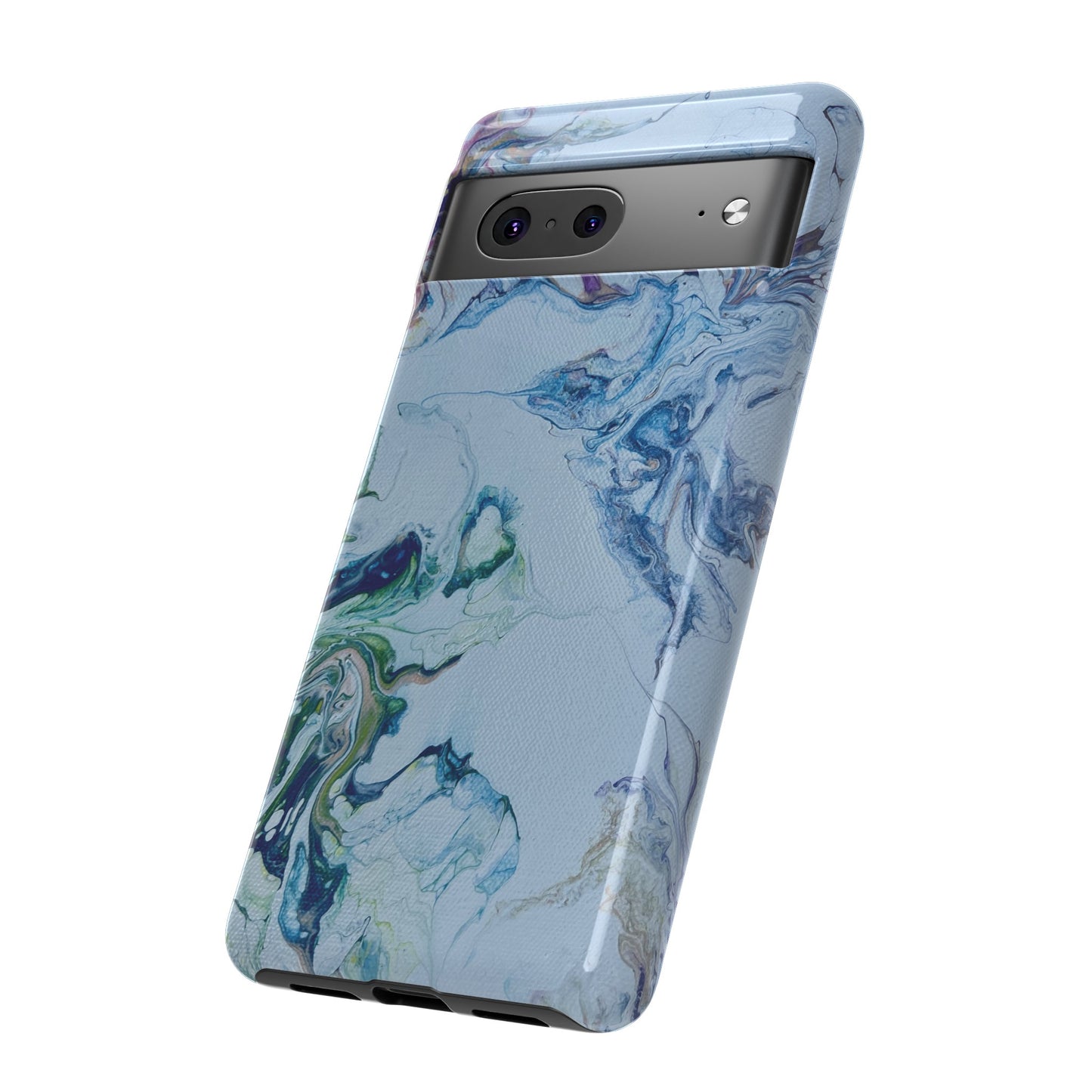 Whimsical Watercolor Marble Tough Phone Case for iPhone, Samsung Galaxy, and Google Pixel devices