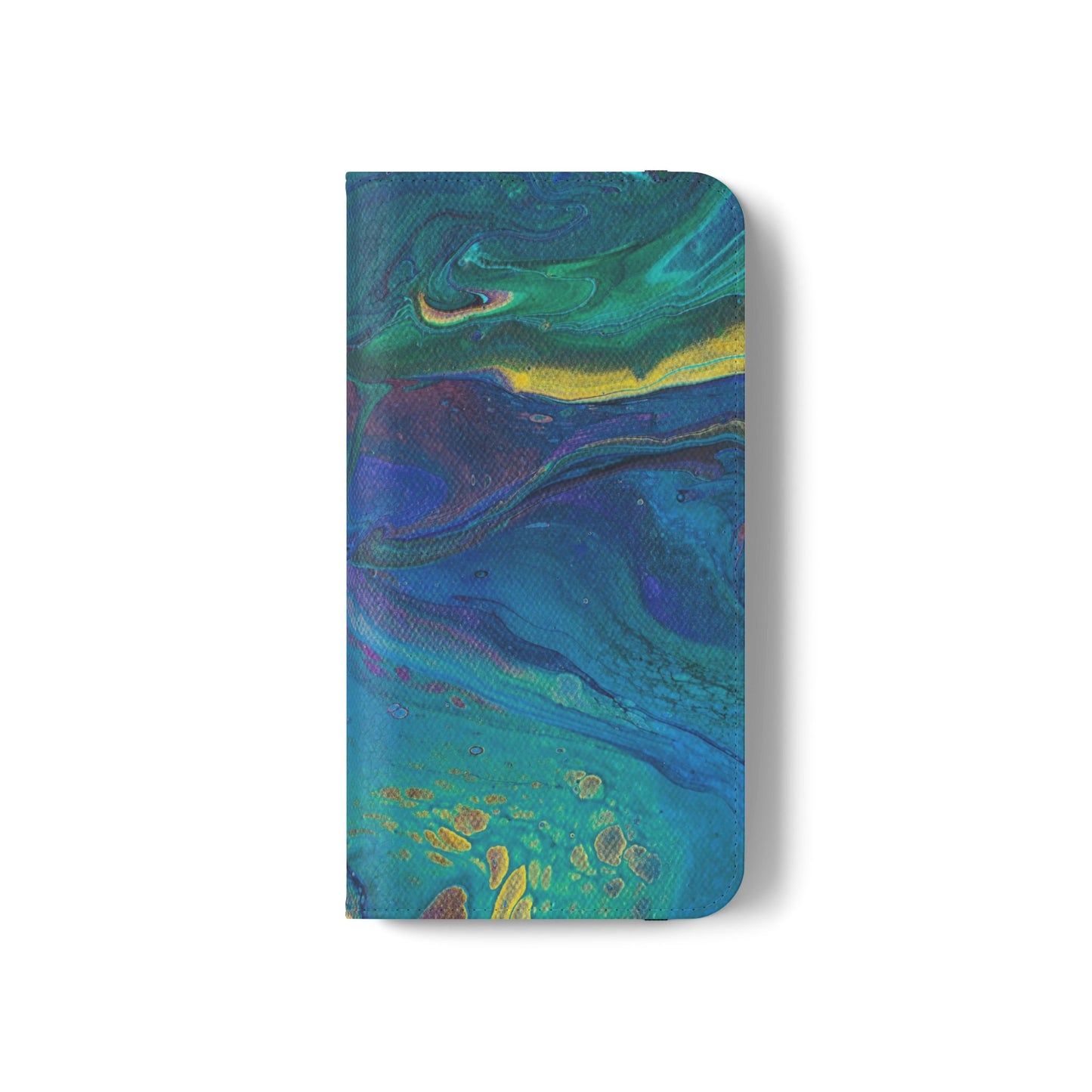 Peacock Swirls Flip Phone Case for iPhone 11 – 16 Pro, Samsung 21 – 22 Series
