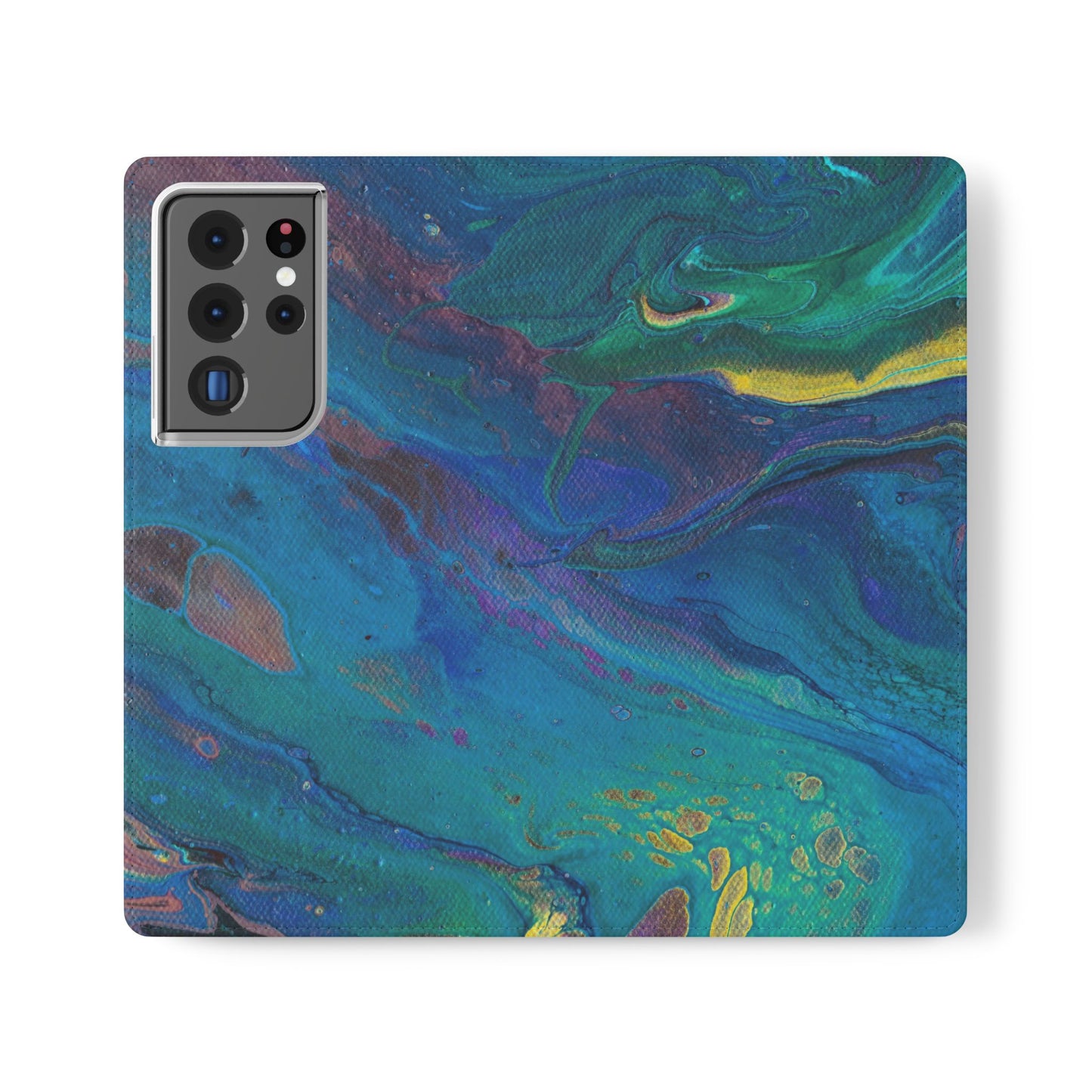 Peacock Swirls Flip Phone Case for iPhone 11 – 16 Pro, Samsung 21 – 22 Series