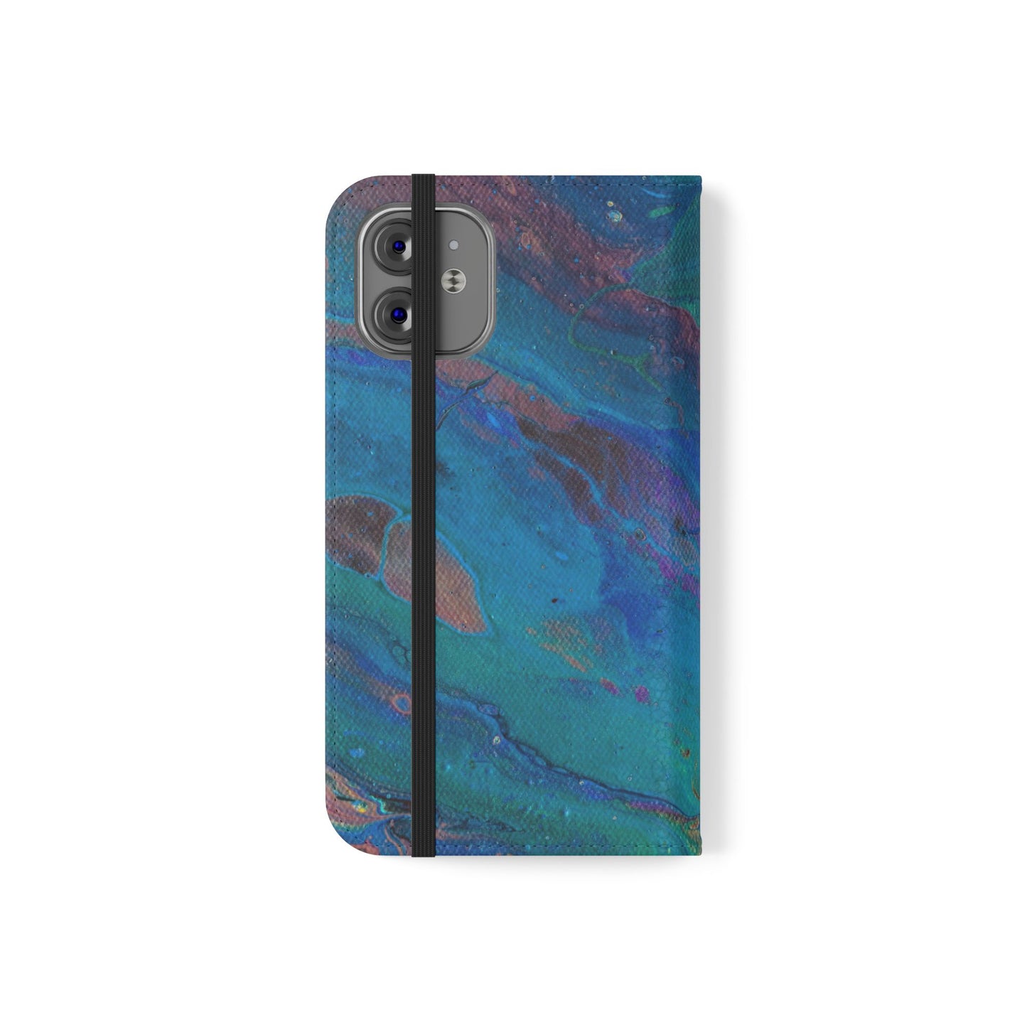 Peacock Swirls Flip Phone Case for iPhone 11 – 16 Pro, Samsung 21 – 22 Series