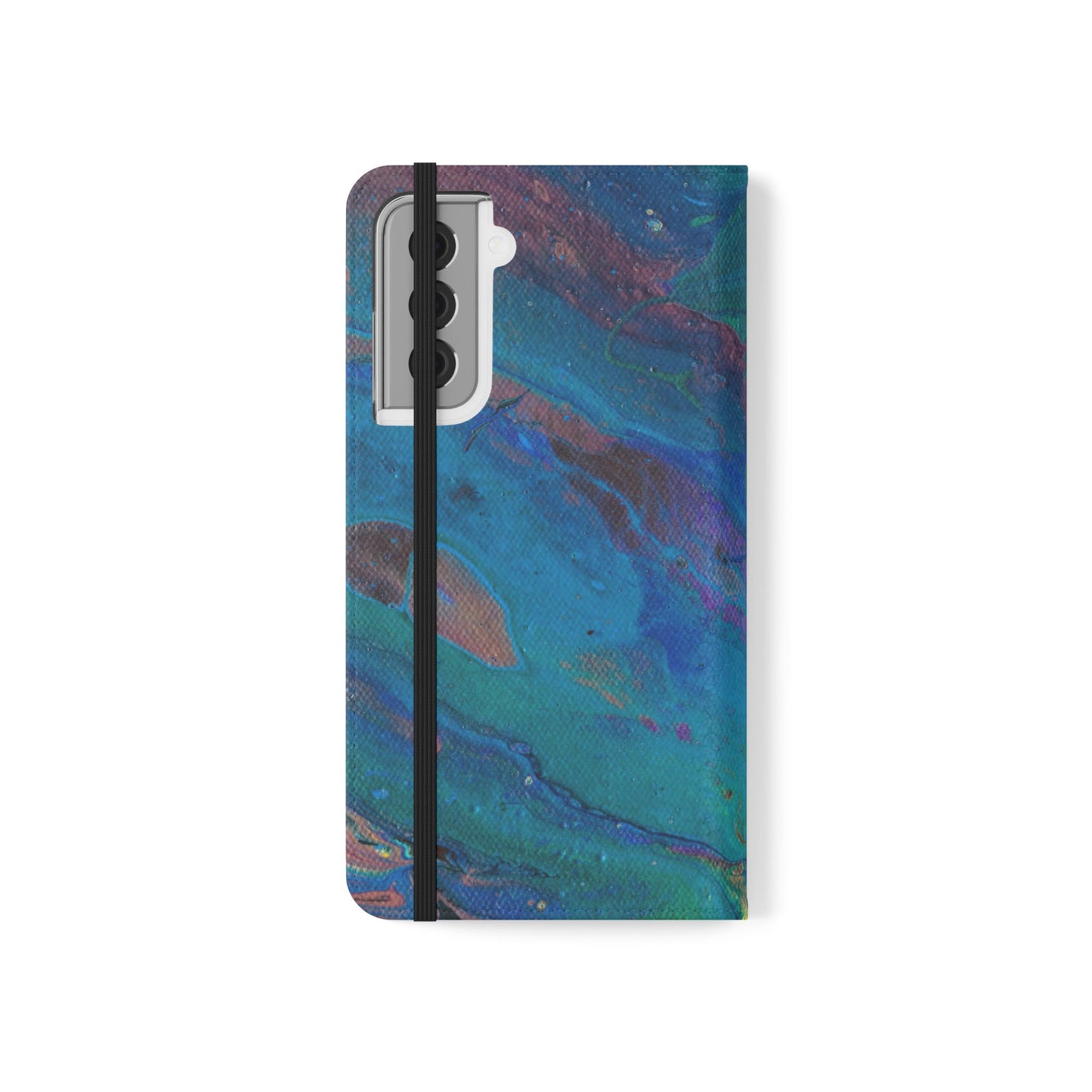 Peacock Swirls Flip Phone Case for iPhone 11 – 16 Pro, Samsung 21 – 22 Series