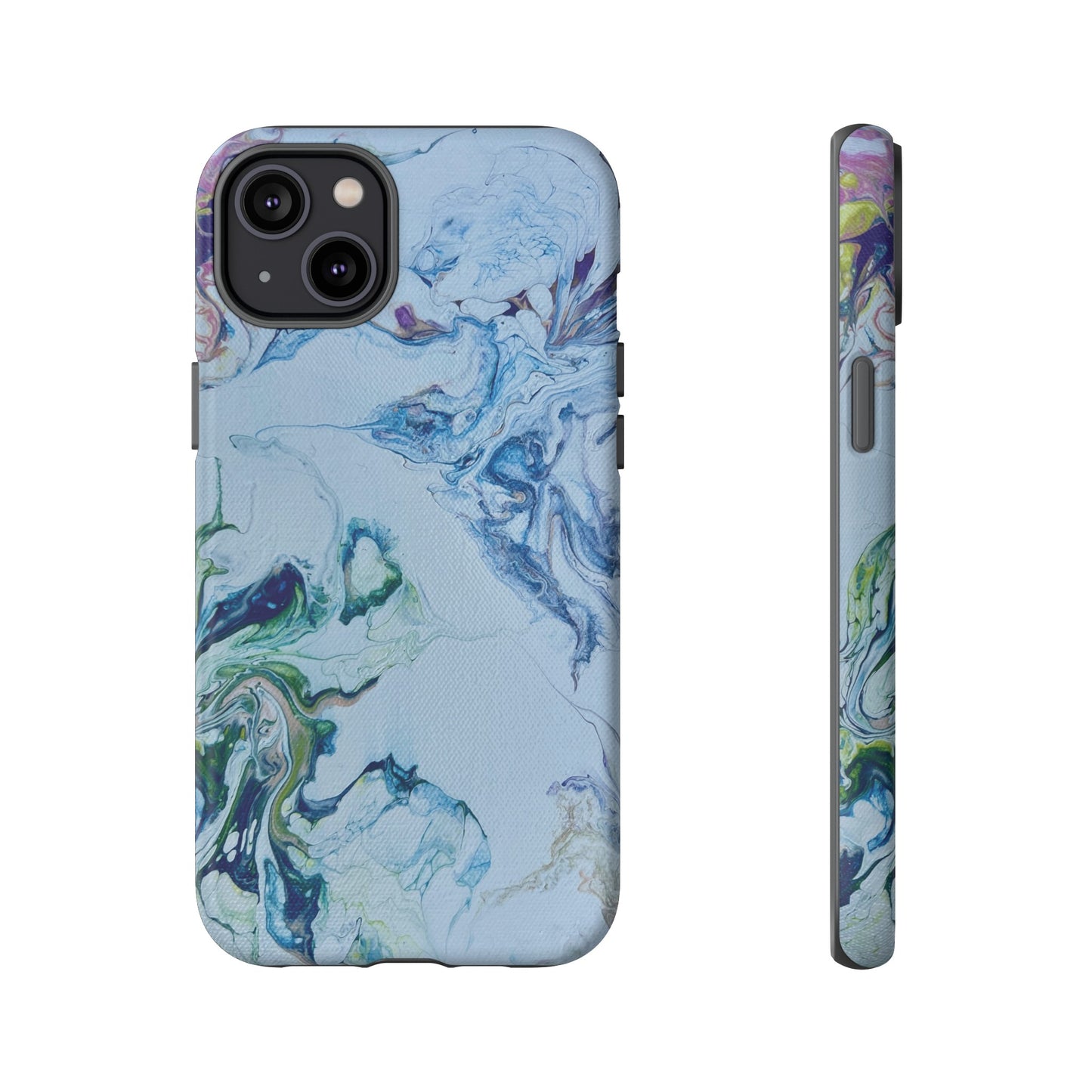 Whimsical Watercolor Marble Tough Phone Case for iPhone, Samsung Galaxy, and Google Pixel devices
