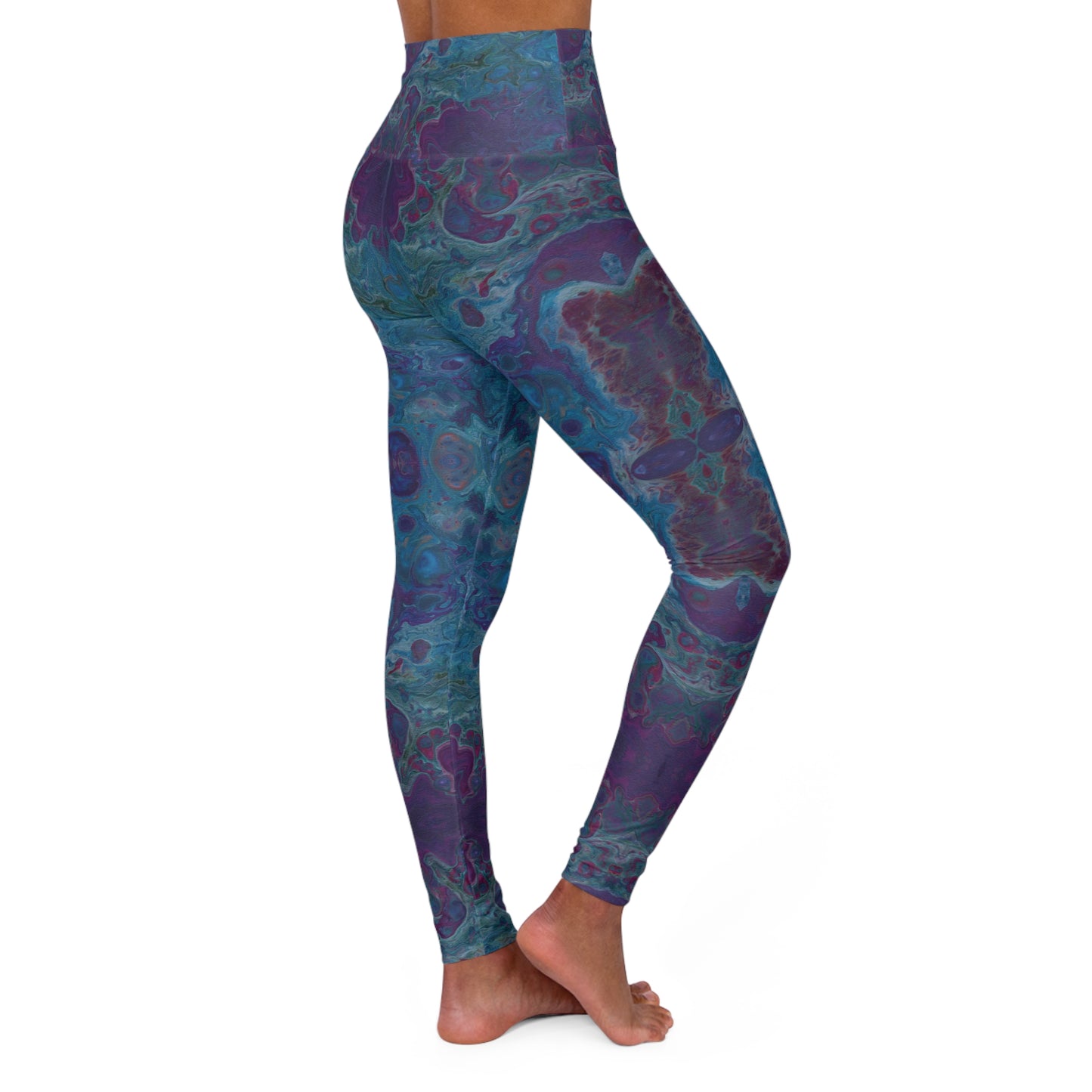 Azure Seas High Waisted Yoga Leggings
