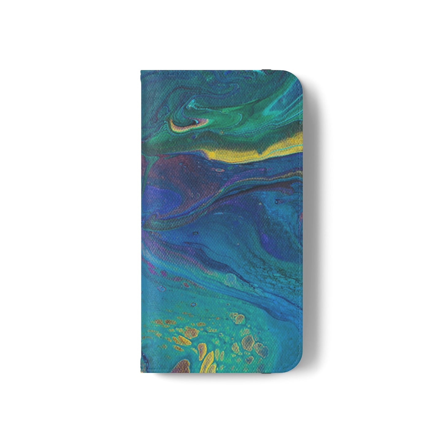 Peacock Swirls Flip Phone Case for iPhone 11 – 16 Pro, Samsung 21 – 22 Series