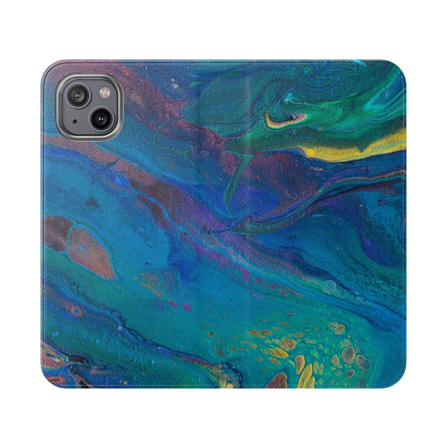 Peacock Swirls Flip Phone Case for iPhone 11 – 16 Pro, Samsung 21 – 22 Series